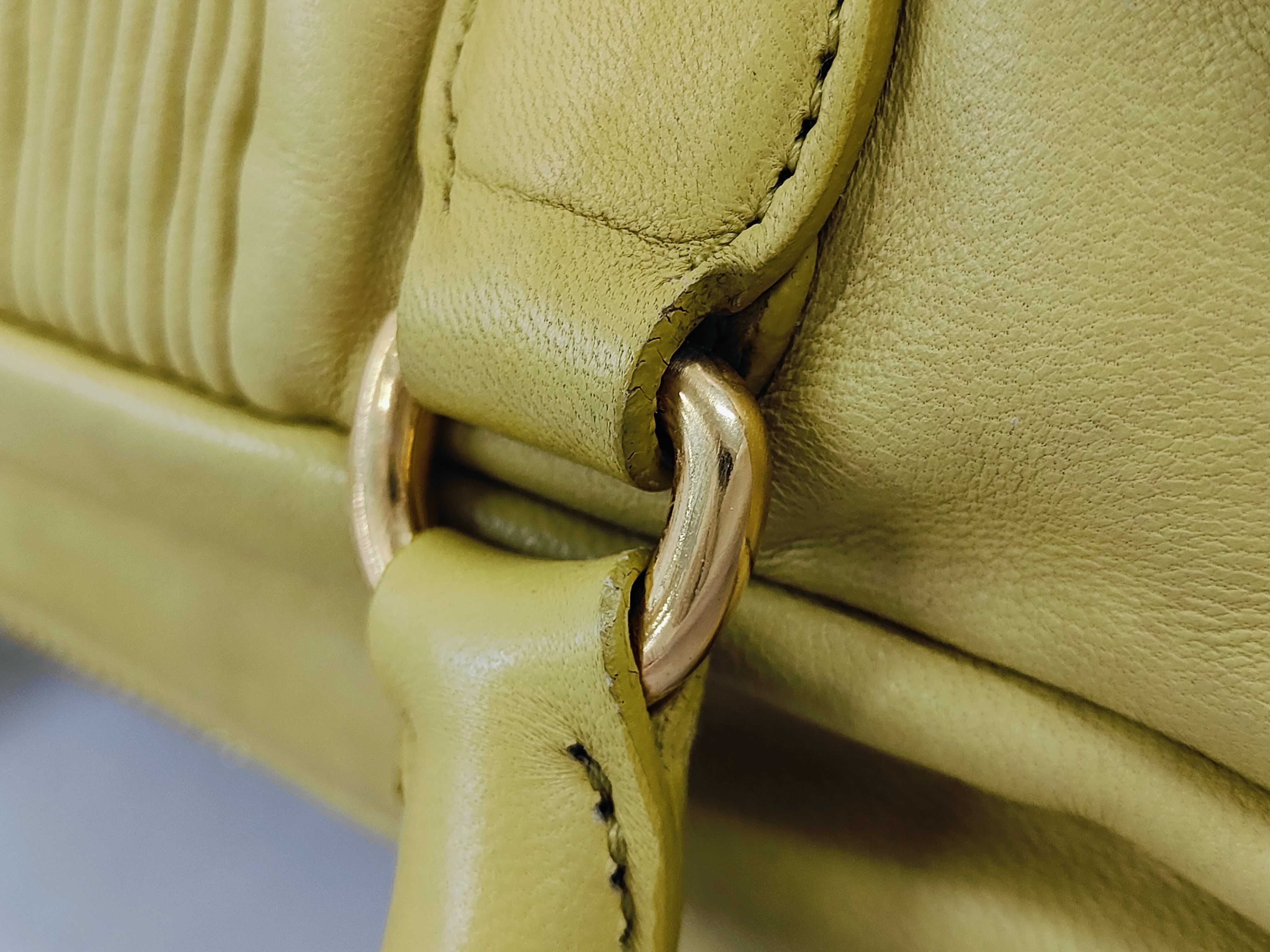 SG-Plong? gathered leather handbag, yellow. — view 6