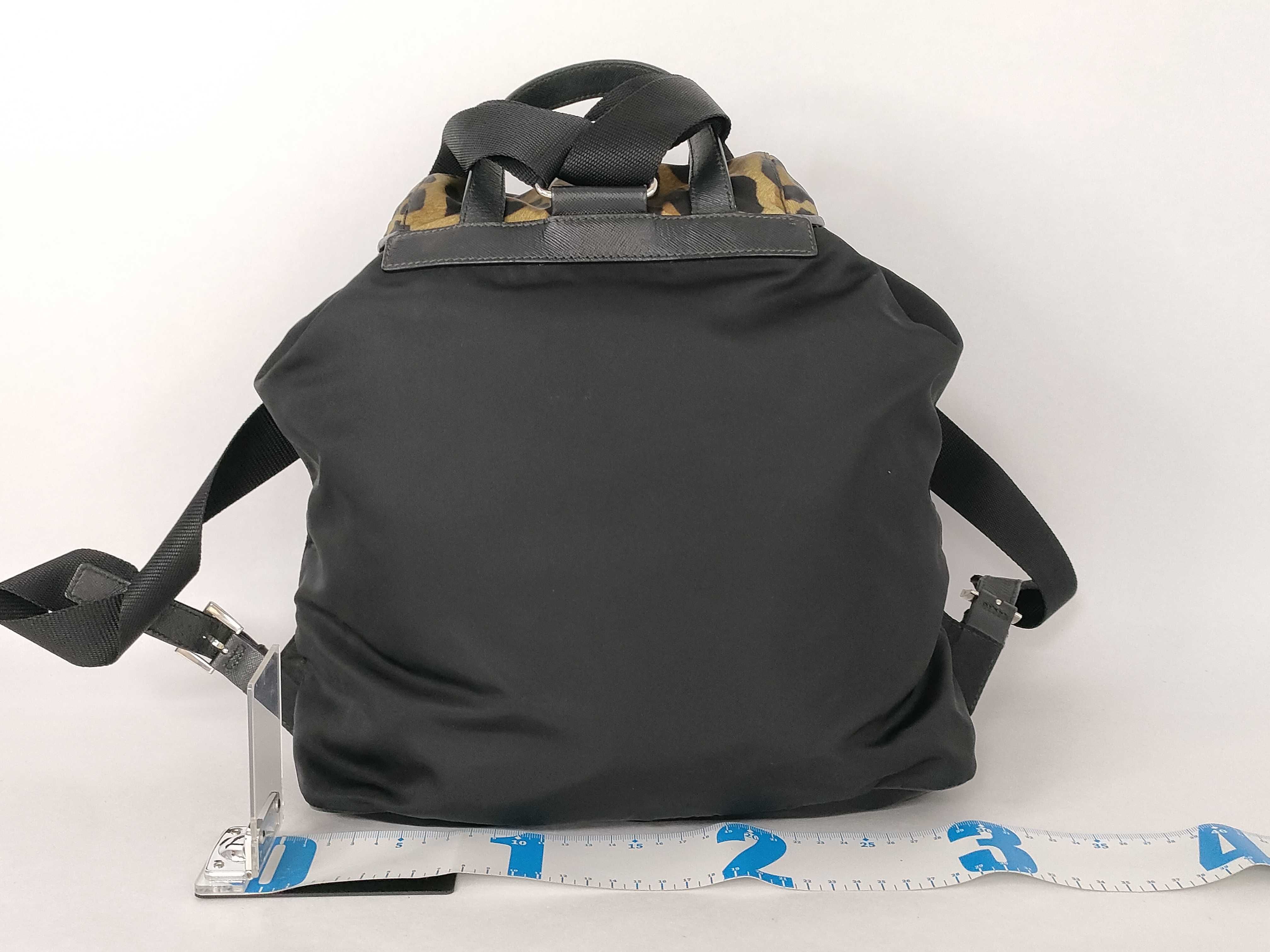 Nylon Prada 1BZ811 Saffiano Backpack Leopard Print Rucksack — view 2