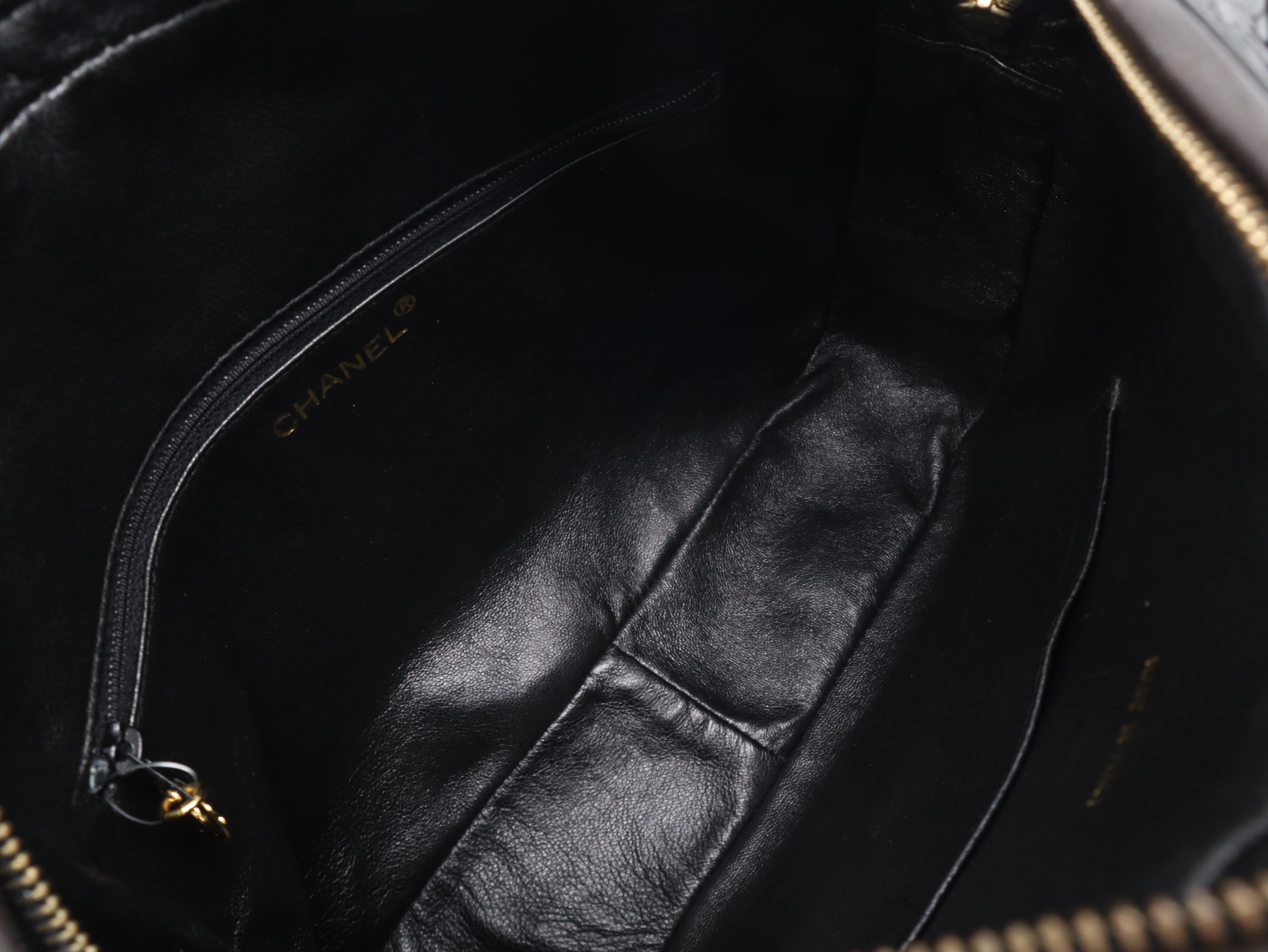 Patent Leather Matelassé Shoulder Bag with Gold Hardware, Black Seal, 3842843 Shoulder Bag — view 11