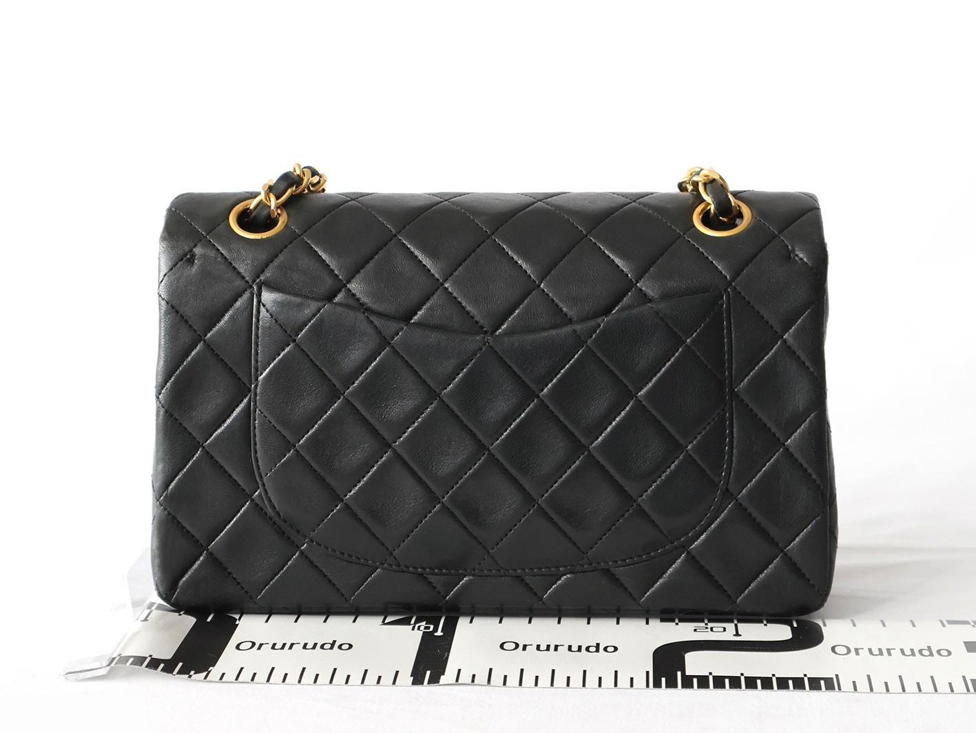 Matelassé 23 Lambskin Double Flap Double Chain Shoulder Bag, Black — view 2