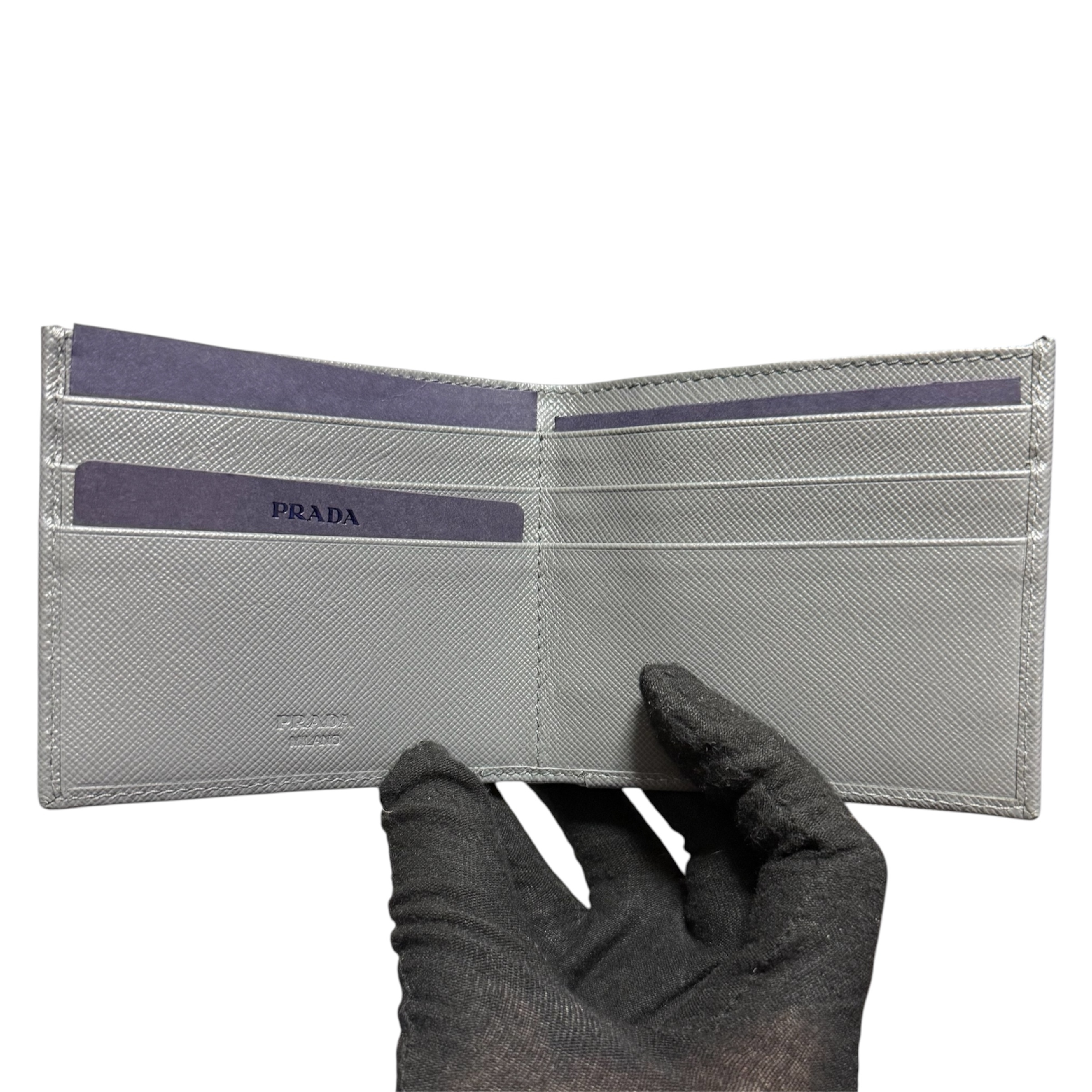 Saffiano Grey Bi-fold Wallet — view 3