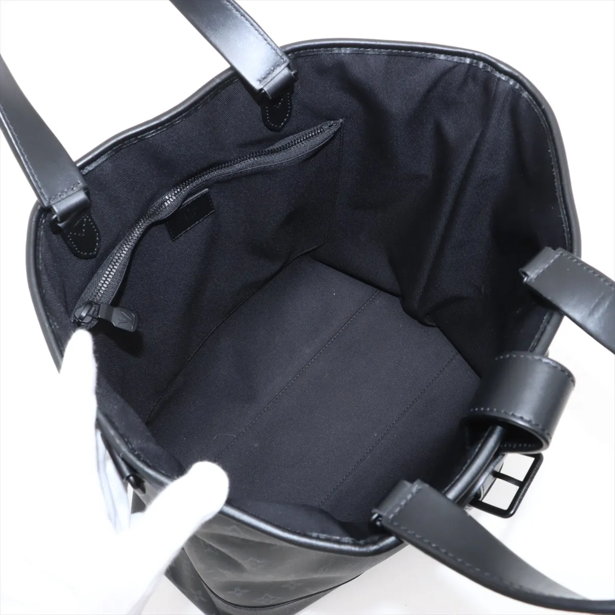 Monogram Eclipse Saumur Tote M45914 Black RFID Reactive — view 8