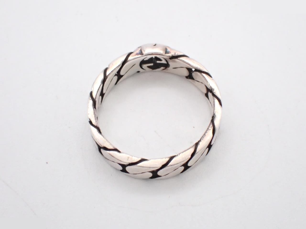 Interlocking G Silver Ring, 925 Sterling Silver, 5.1g — view 3
