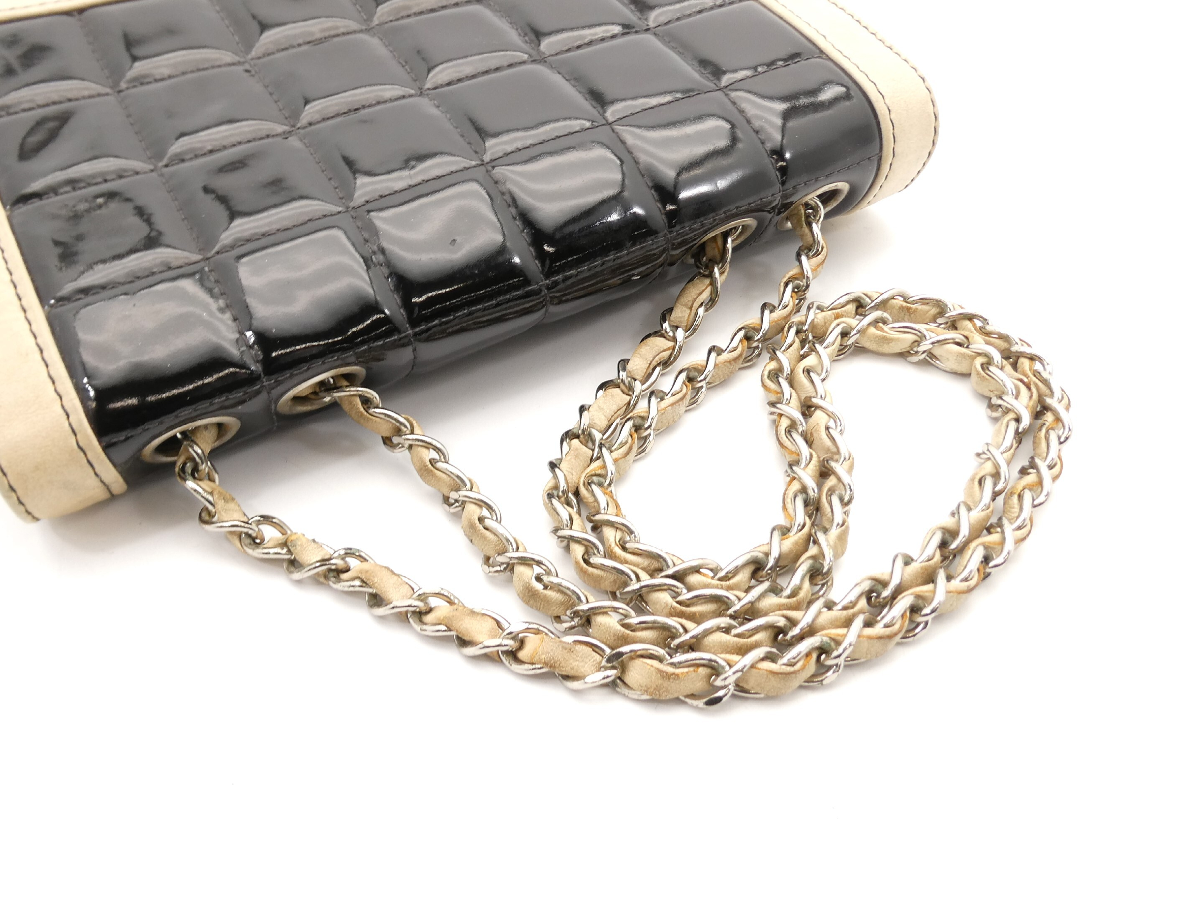 Chocolate Bar Coco Mark Enamel Double Chain Shoulder Bag — view 6