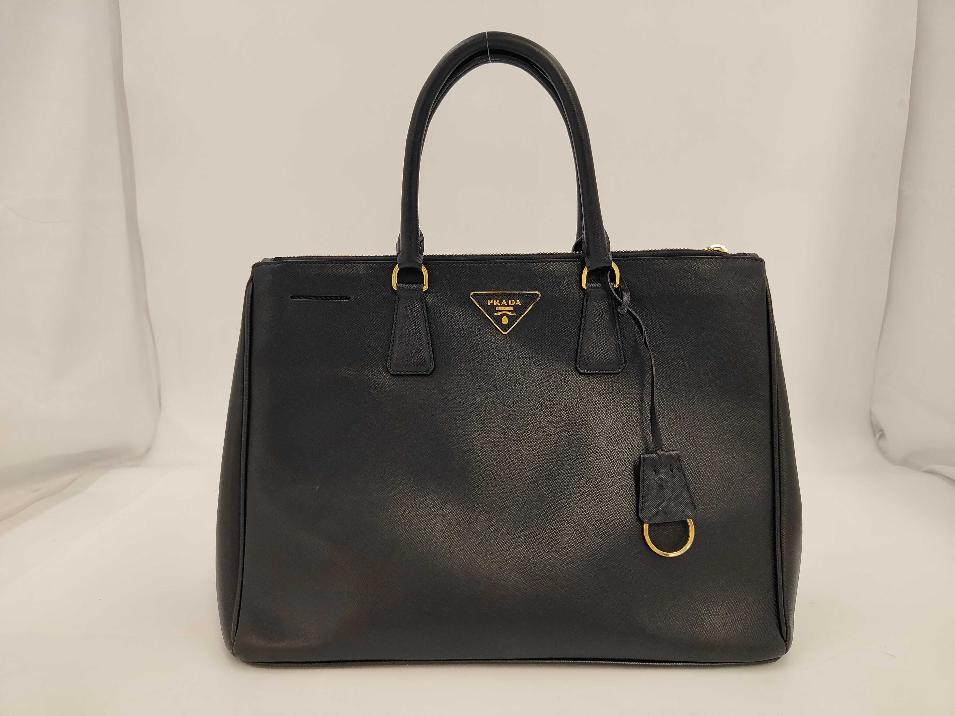 Saffiano Leather Black Tote Bag