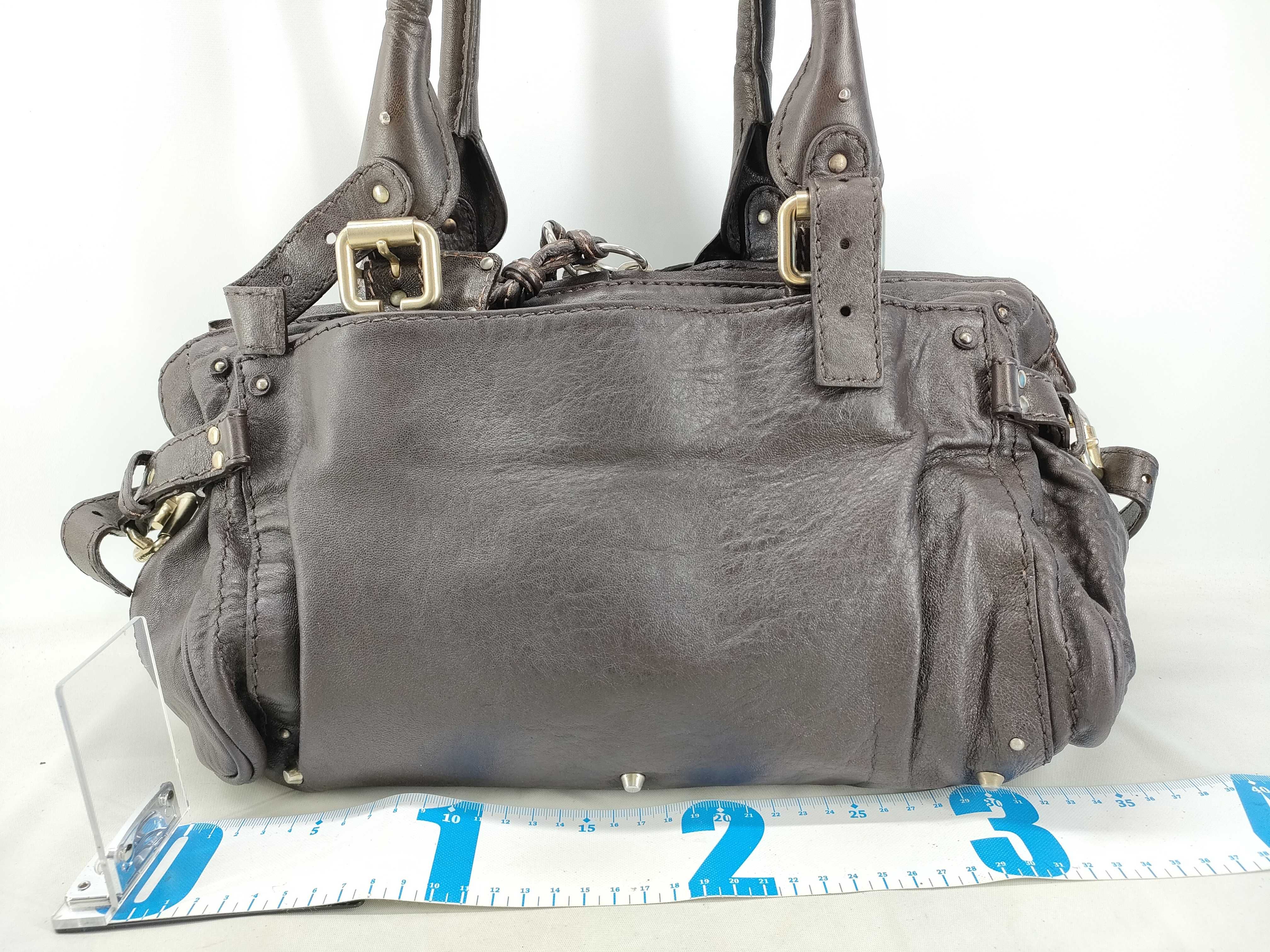 Paddington handbag, chain leather, dark brown handbag — view 2