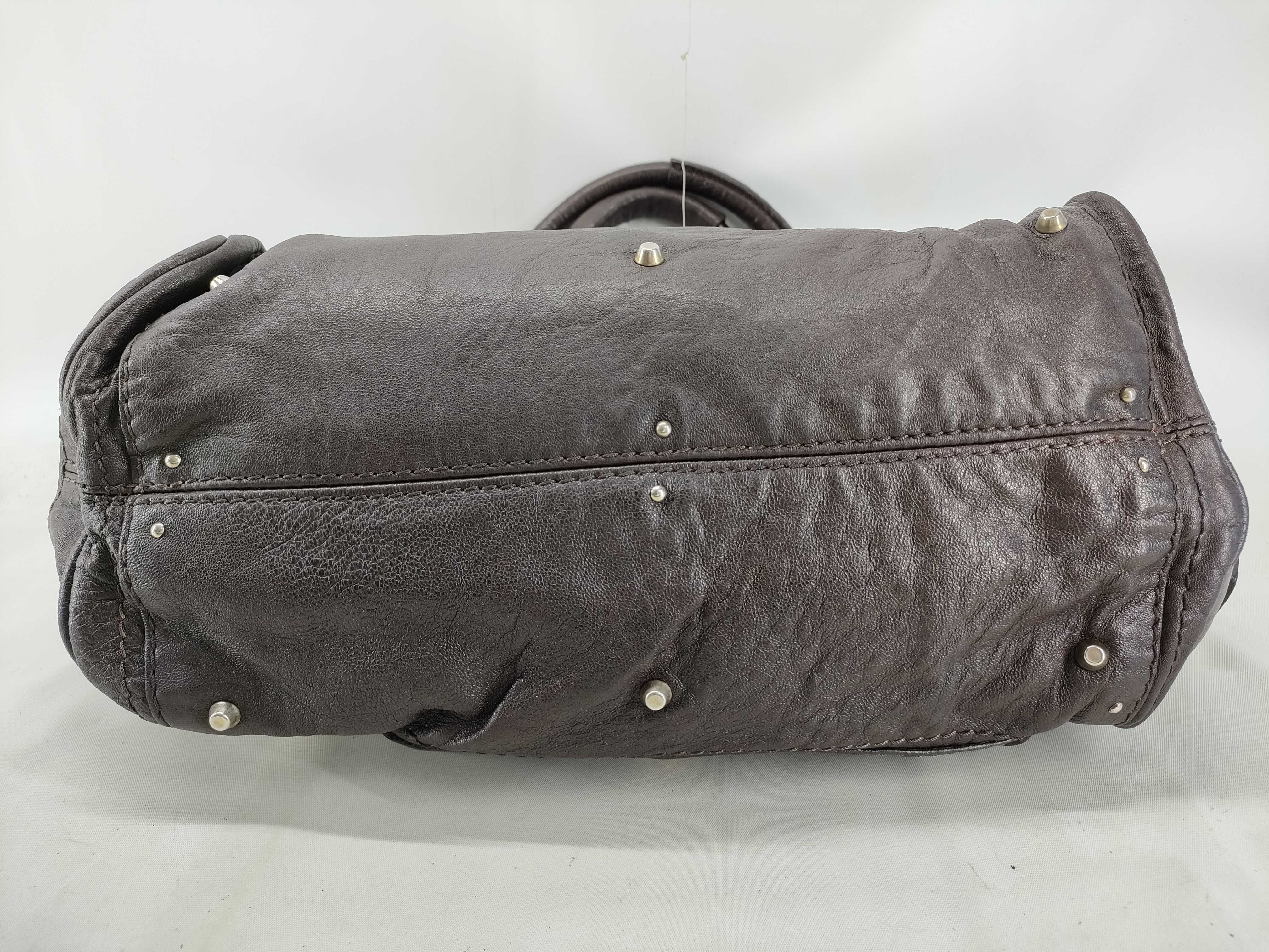 Paddington handbag, chain leather, dark brown handbag — view 3