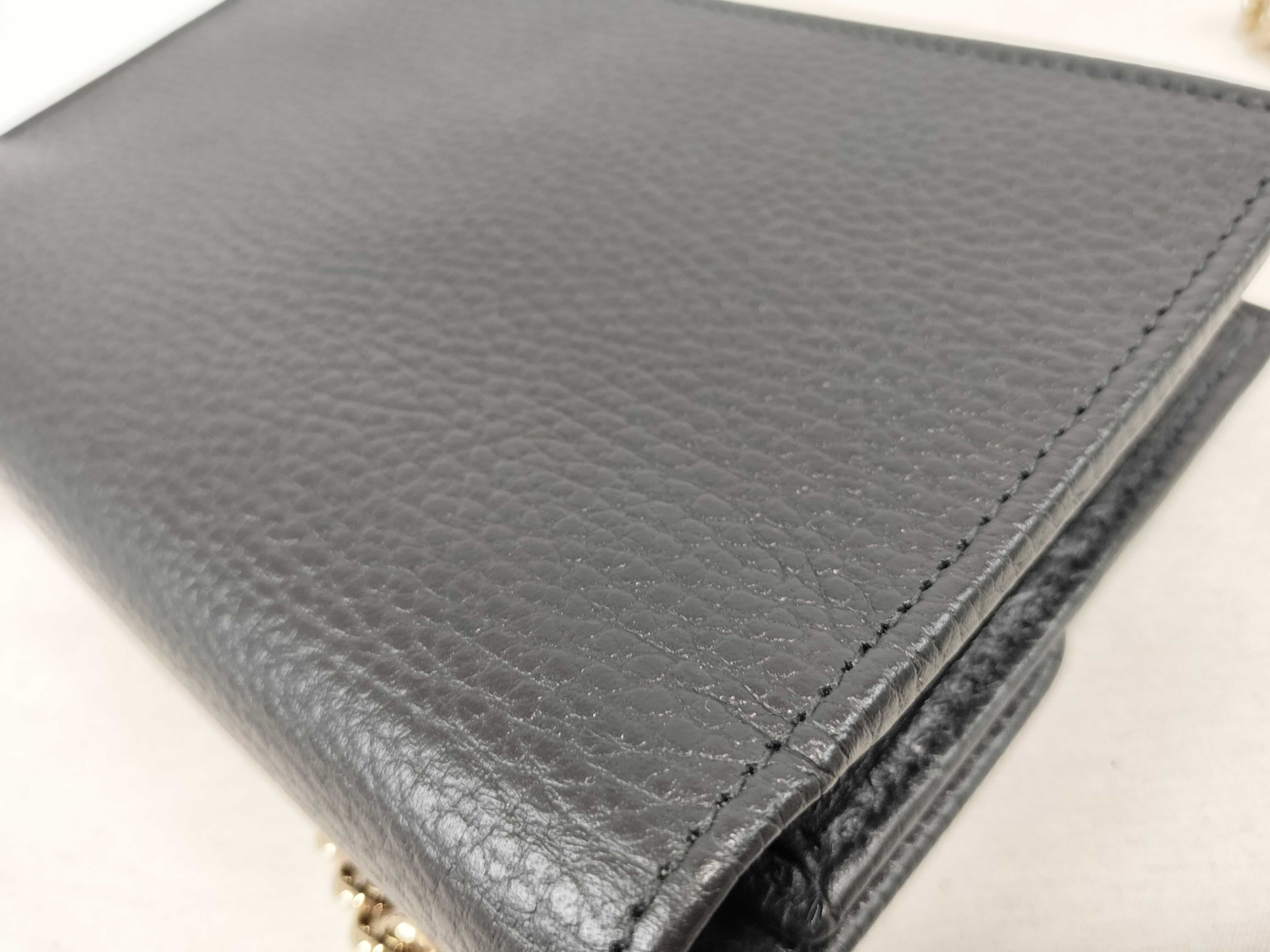 Interlocking G Leather Chain Wallet Black 615523 Shoulder Bag — view 14