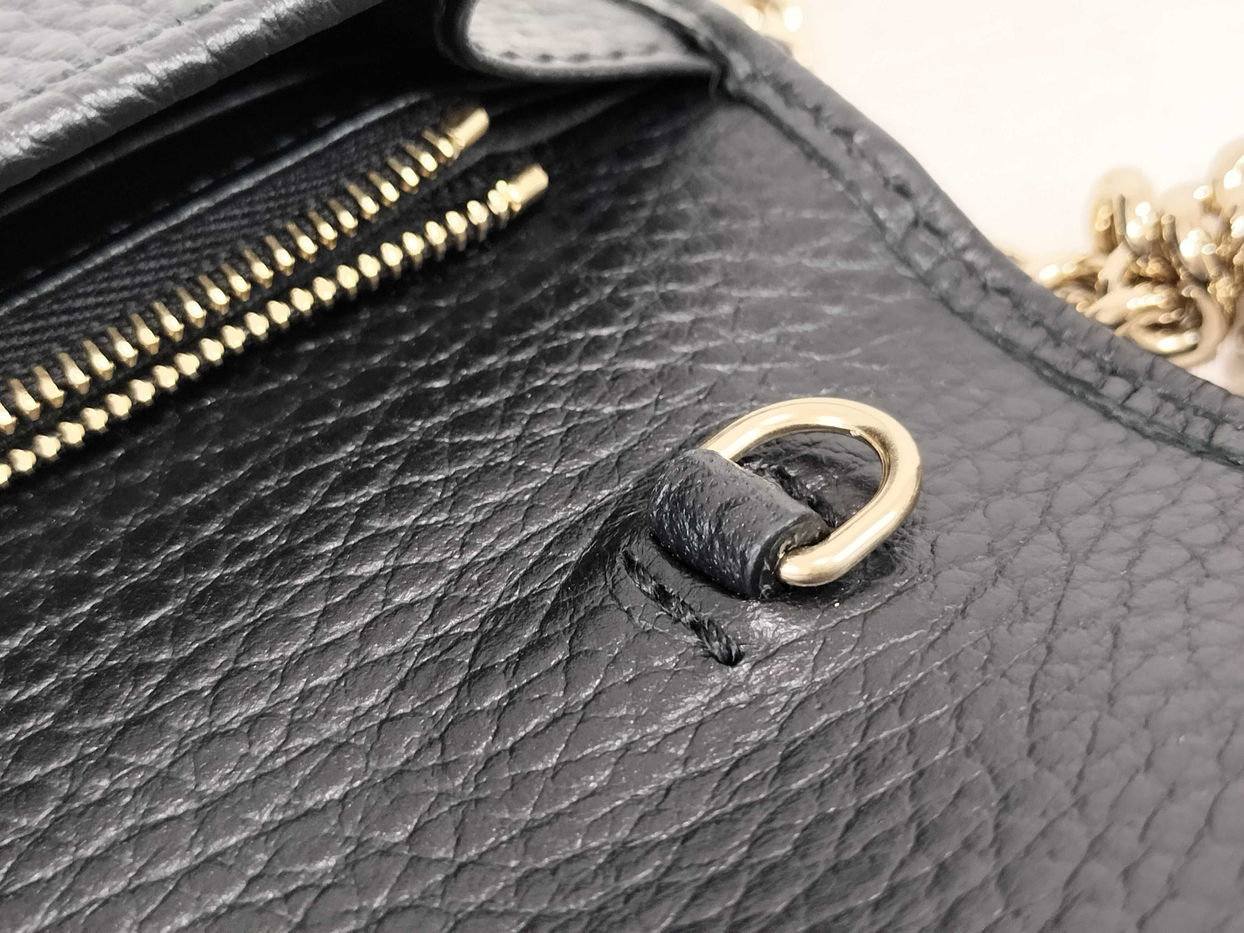 Interlocking G Leather Chain Wallet Black 615523 Shoulder Bag — view 5