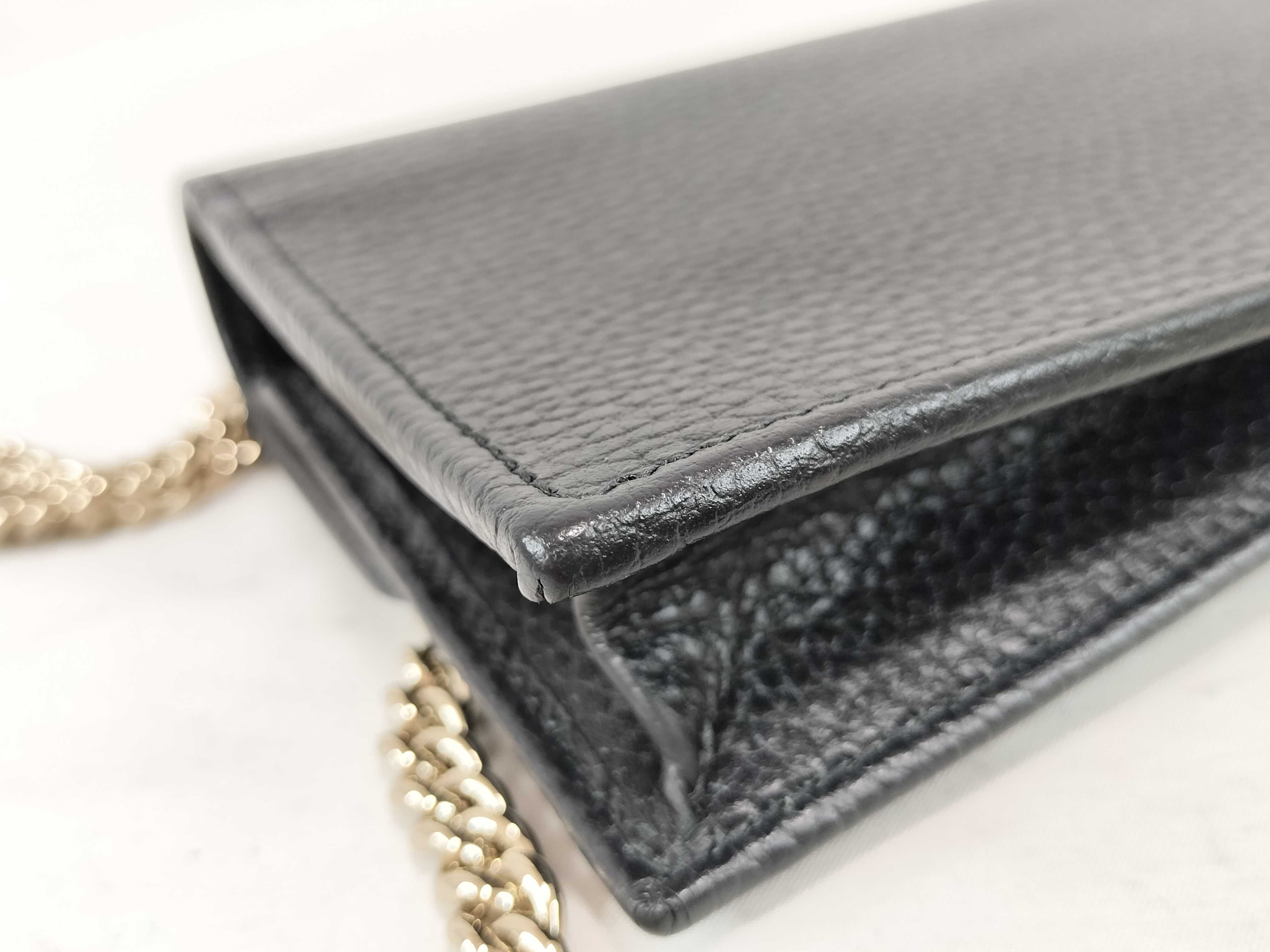 Interlocking G Leather Chain Wallet Black 615523 Shoulder Bag — view 6