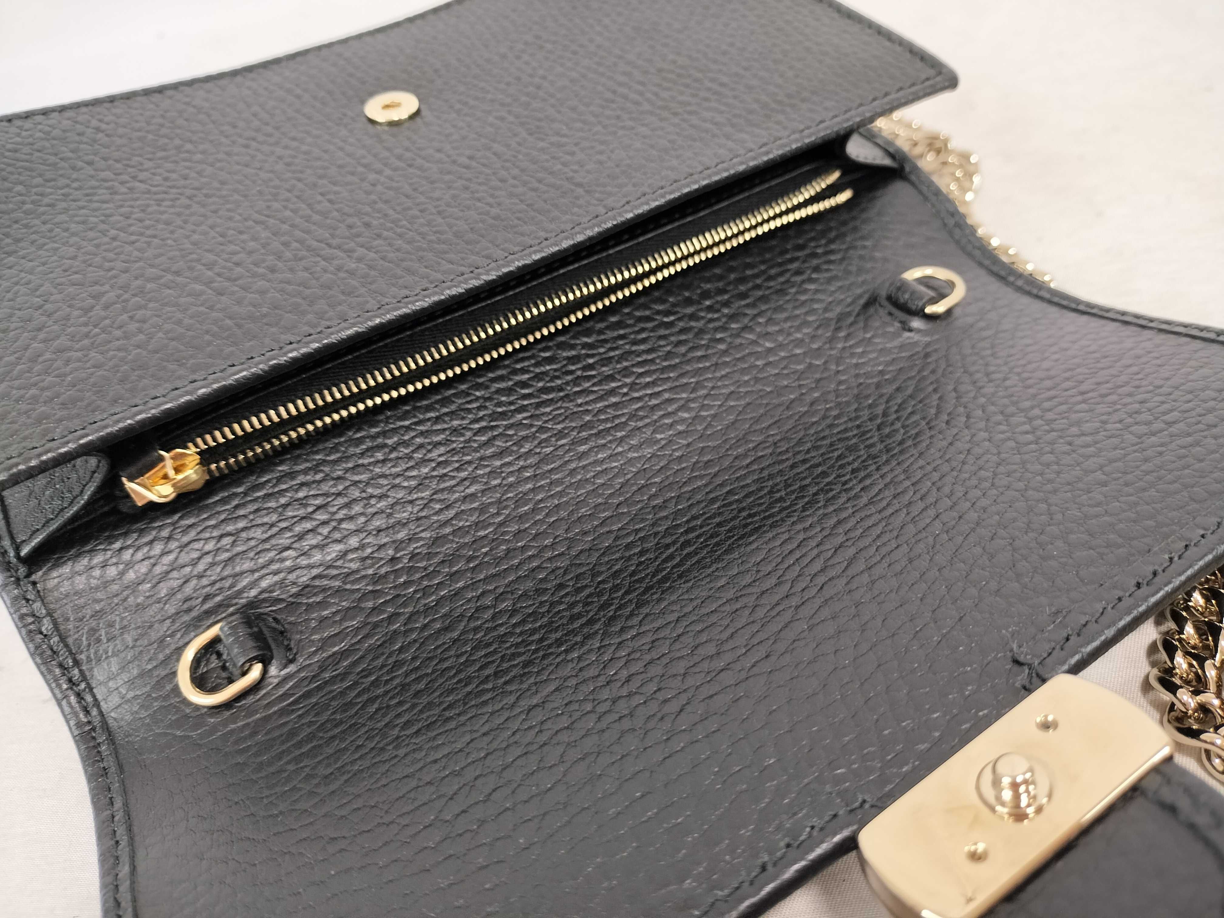 Interlocking G Leather Chain Wallet Black 615523 Shoulder Bag — view 8