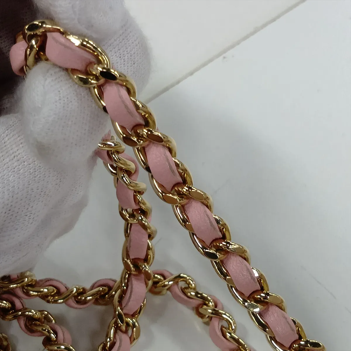 Matelassé Tweed 2-Way Handbag, Pink with Gold Hardware, KHNKG001, Random Plate — view 15