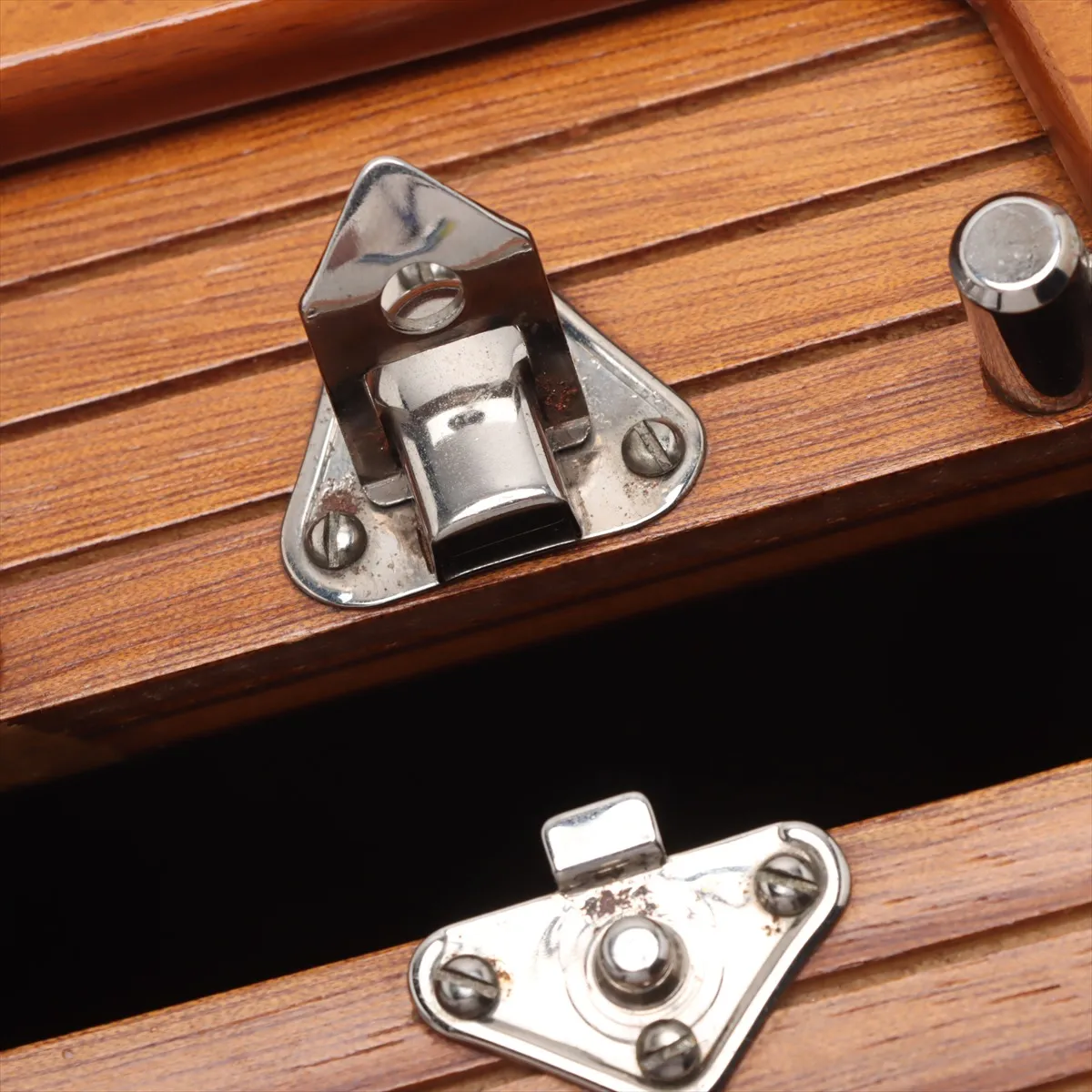 [Individually wrapped] Chanel Cocomark Wood x Leather Vanity Bag Brown Silver Hardware External Repair Available — view 11