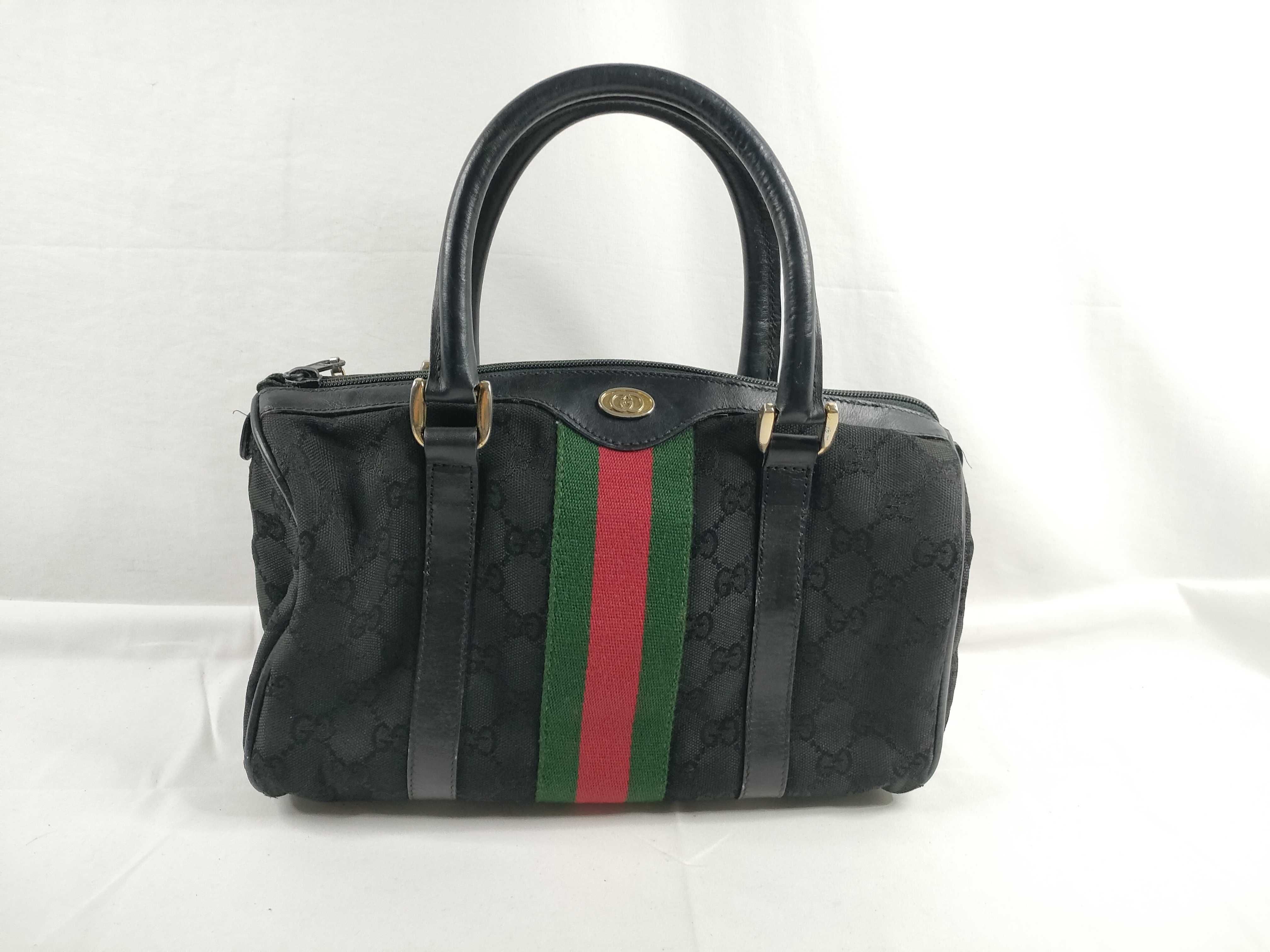 GG Canvas Handbag, Sherry, Black