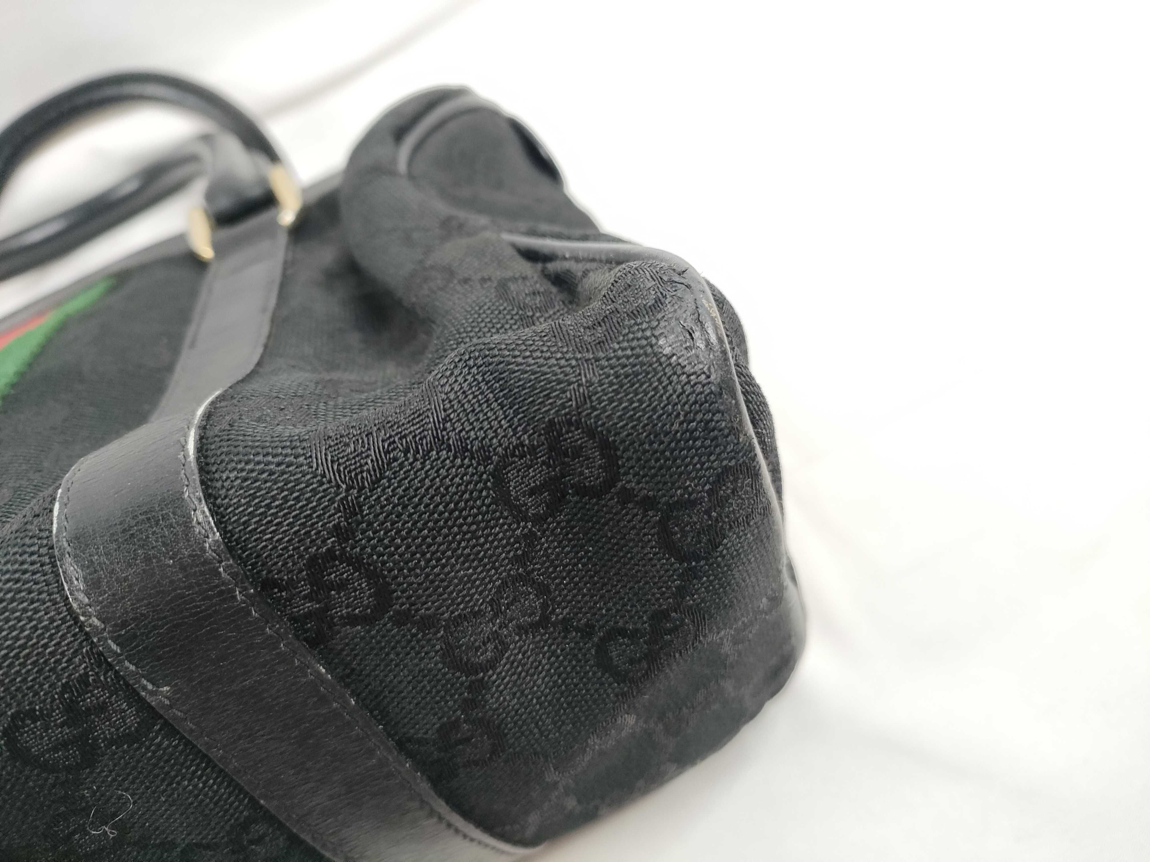 GG Canvas Handbag, Sherry, Black — view 5