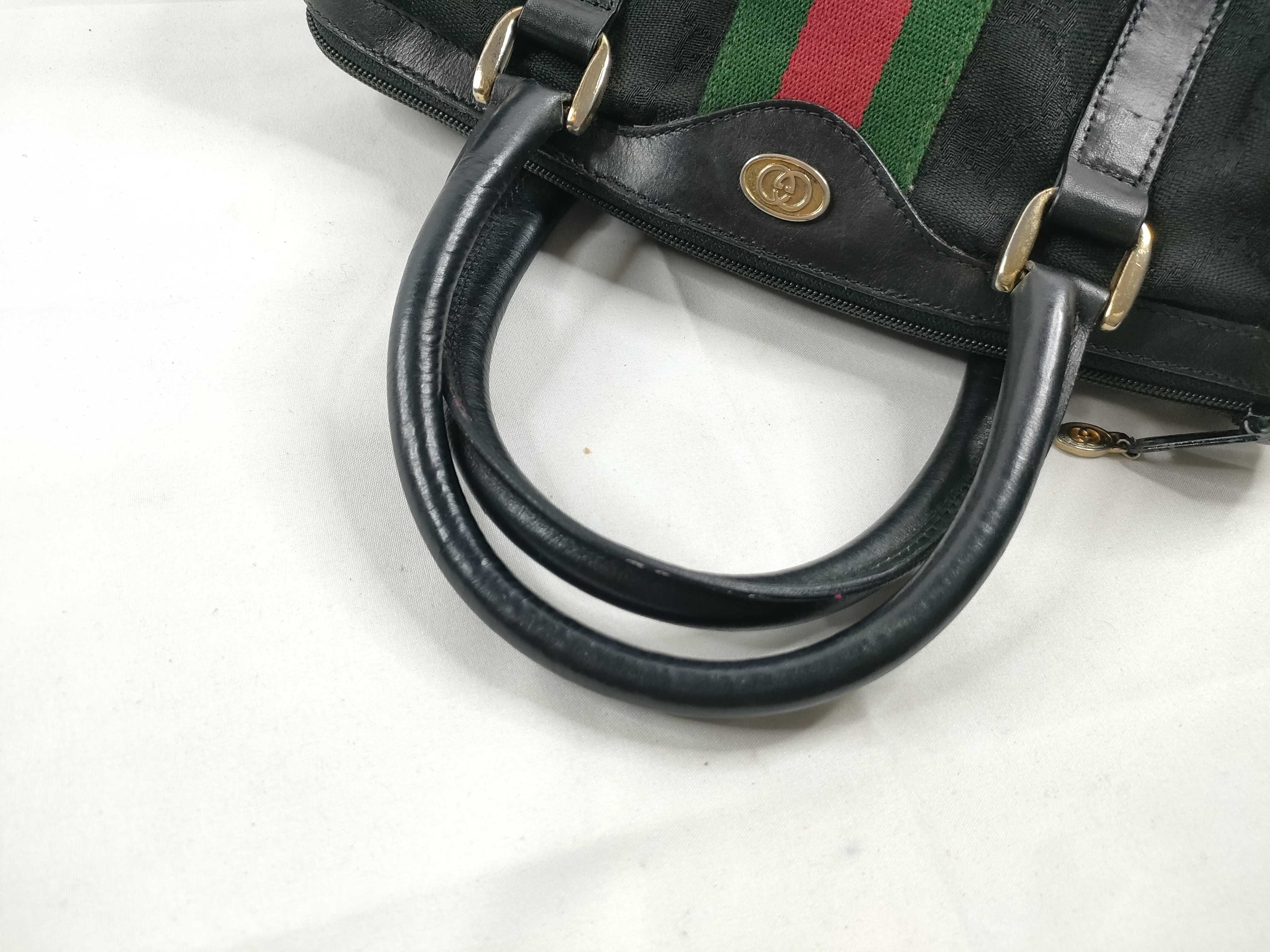 GG Canvas Handbag, Sherry, Black — view 6
