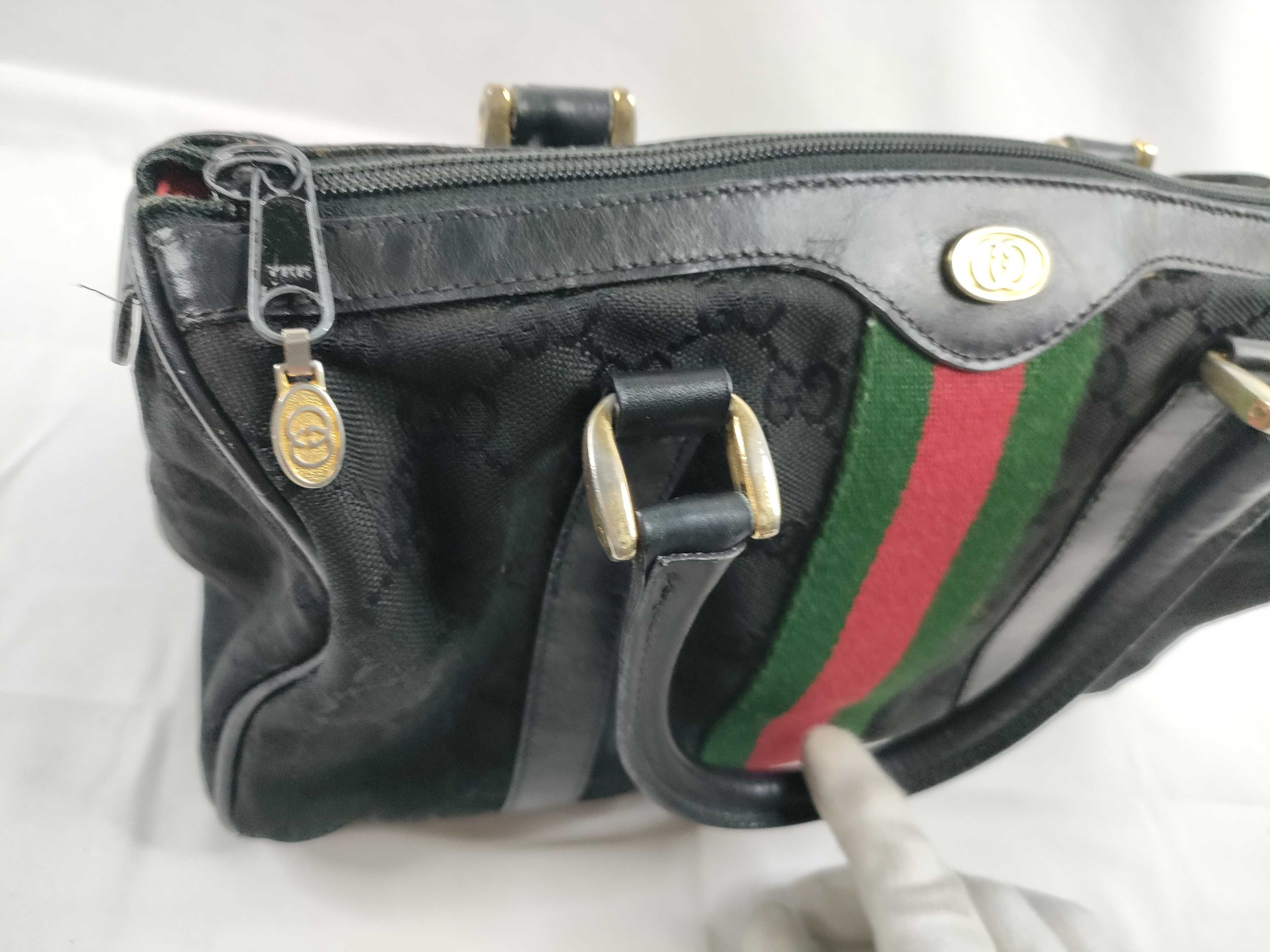 GG Canvas Handbag, Sherry, Black — view 8