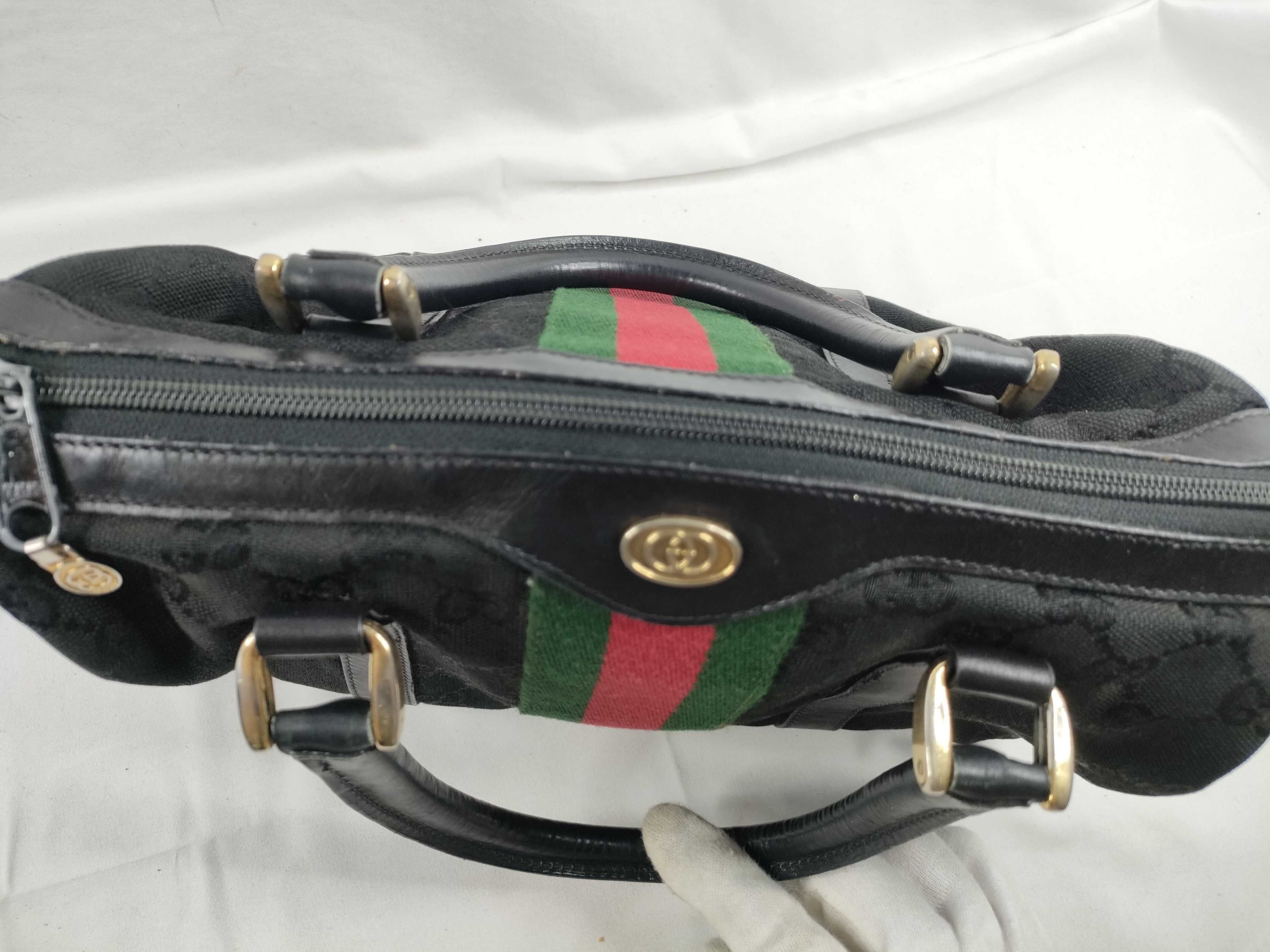 GG Canvas Handbag, Sherry, Black — view 9