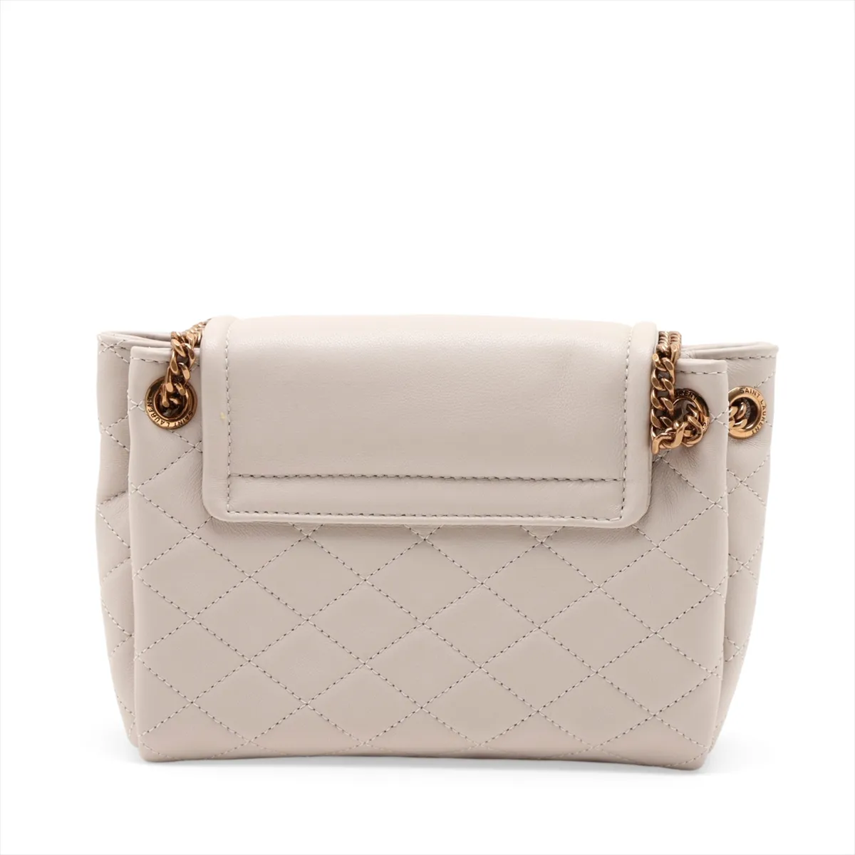 Mini Nolita Leather Chain Shoulder Bag, Beige, 672738 — view 2