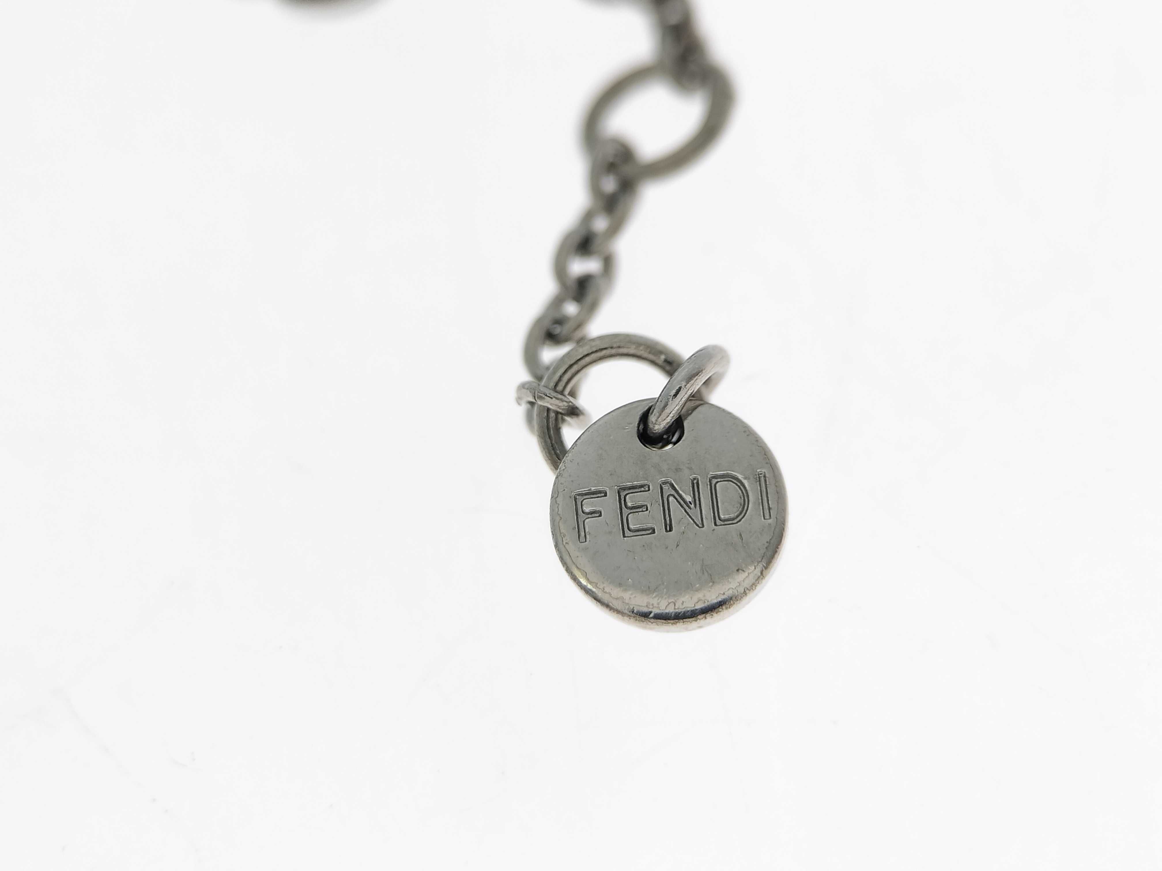 F-logo rhinestone plate round silver bracelet (bracelet/bangle) — view 7