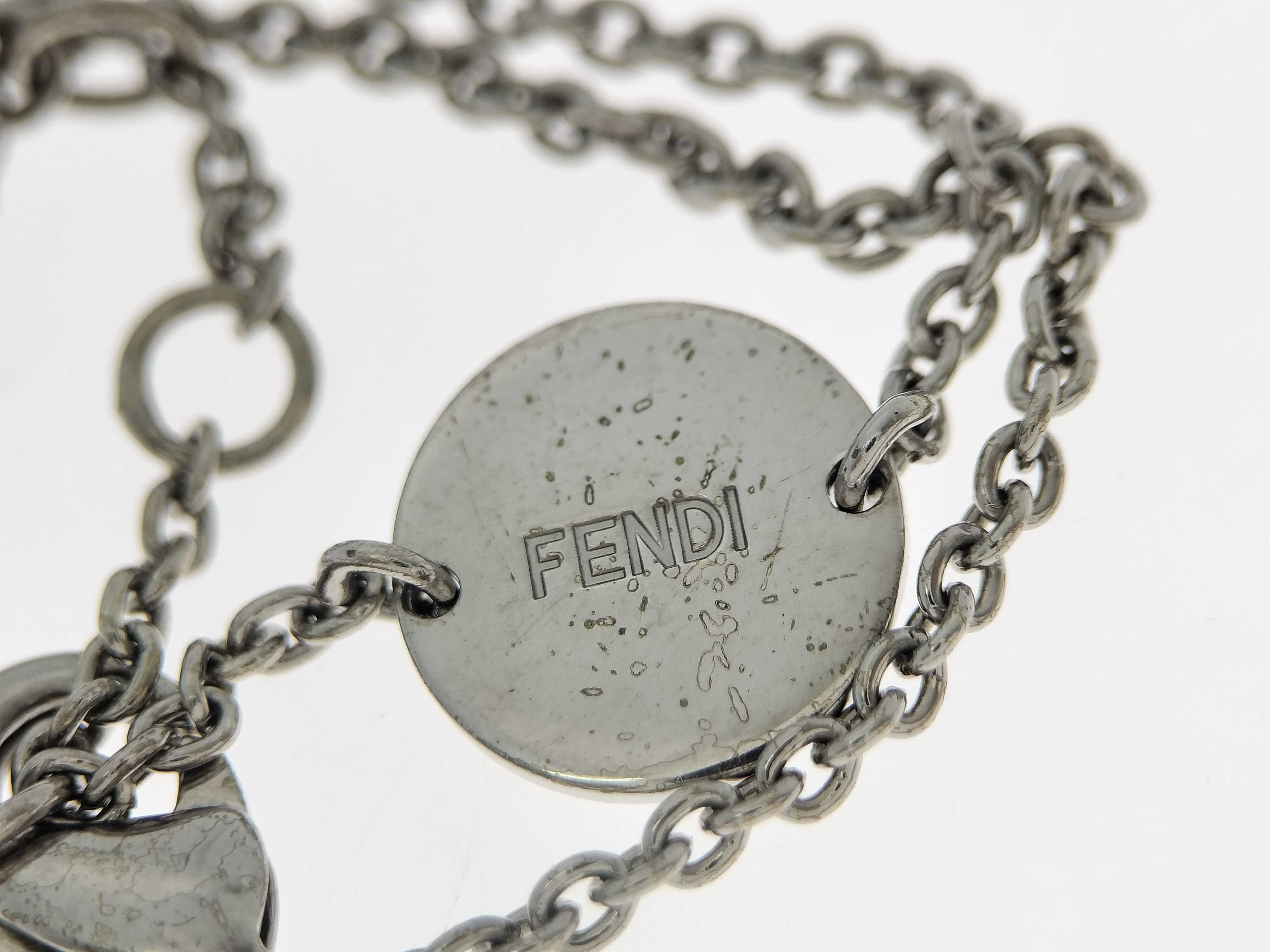 F-logo rhinestone plate round silver bracelet (bracelet/bangle) — view 10