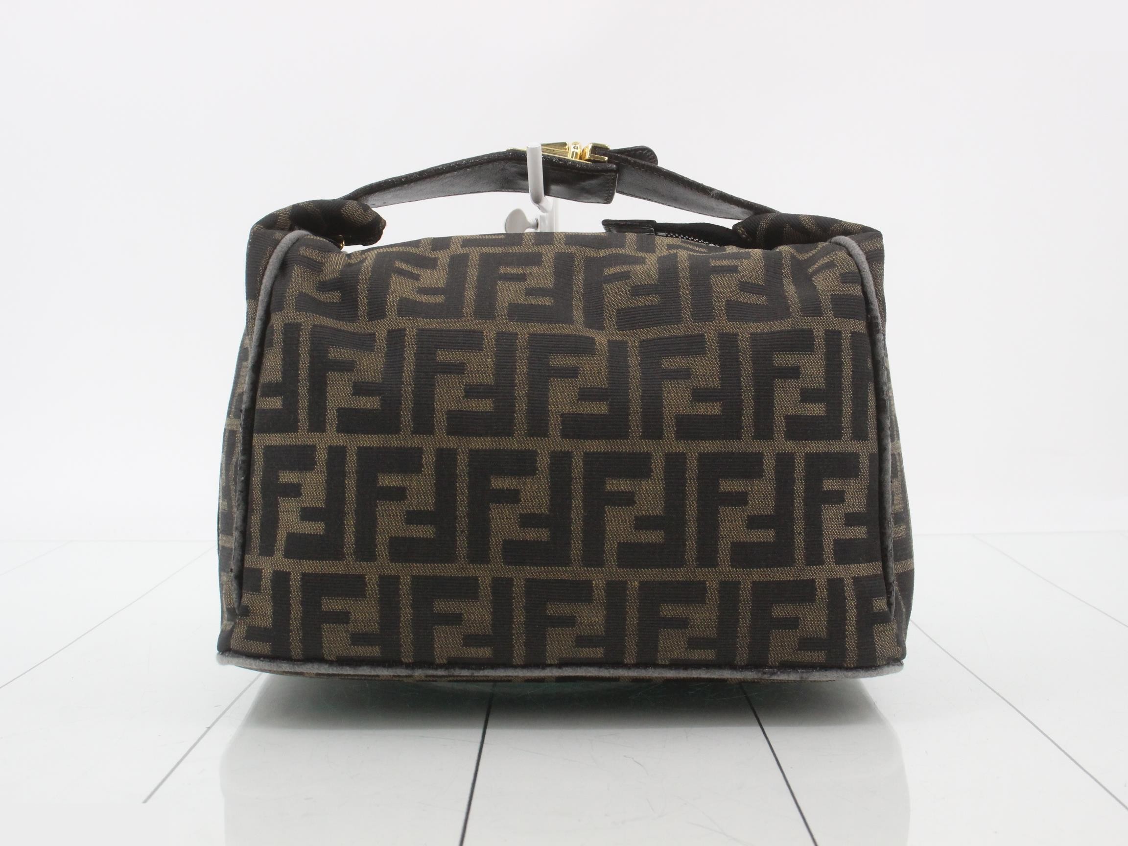 Vanity case, nylon, dark brown — view 2