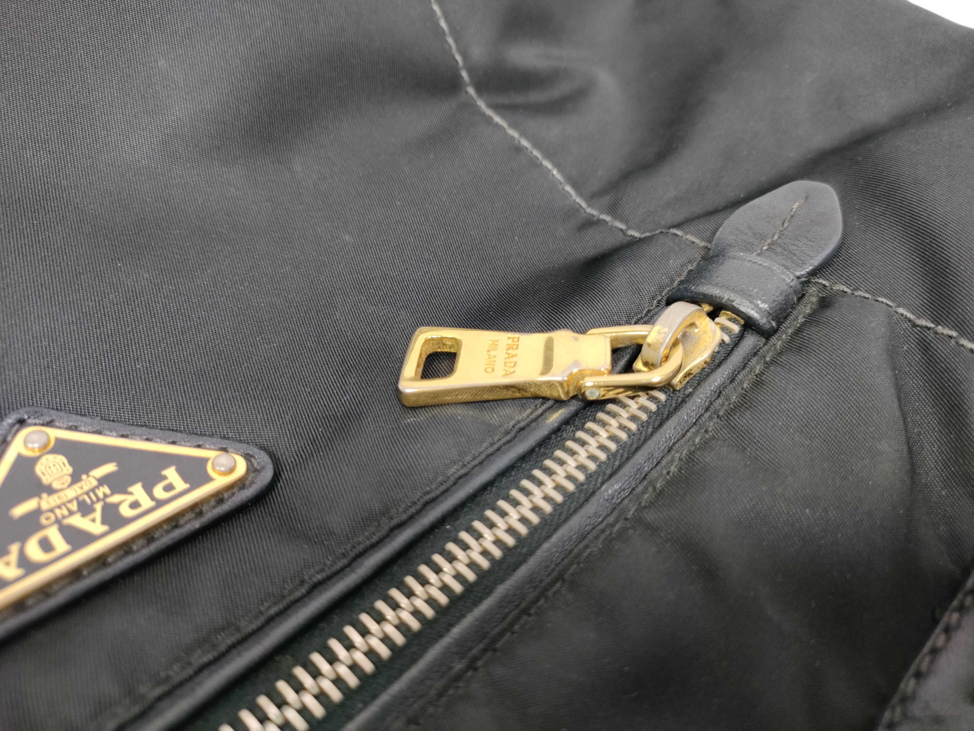 bag, nylon and leather, black handbag — view 11