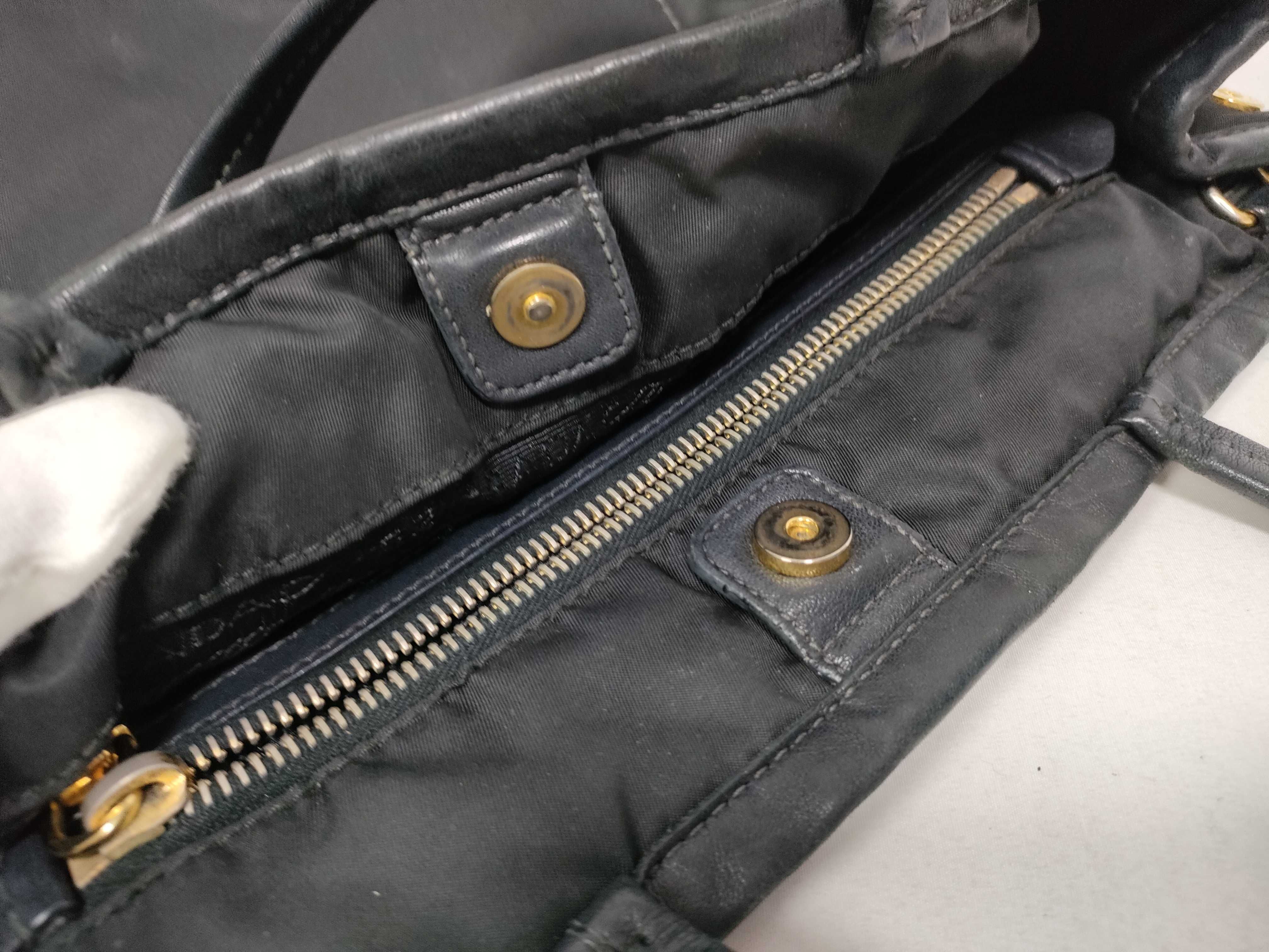 bag, nylon and leather, black handbag — view 12