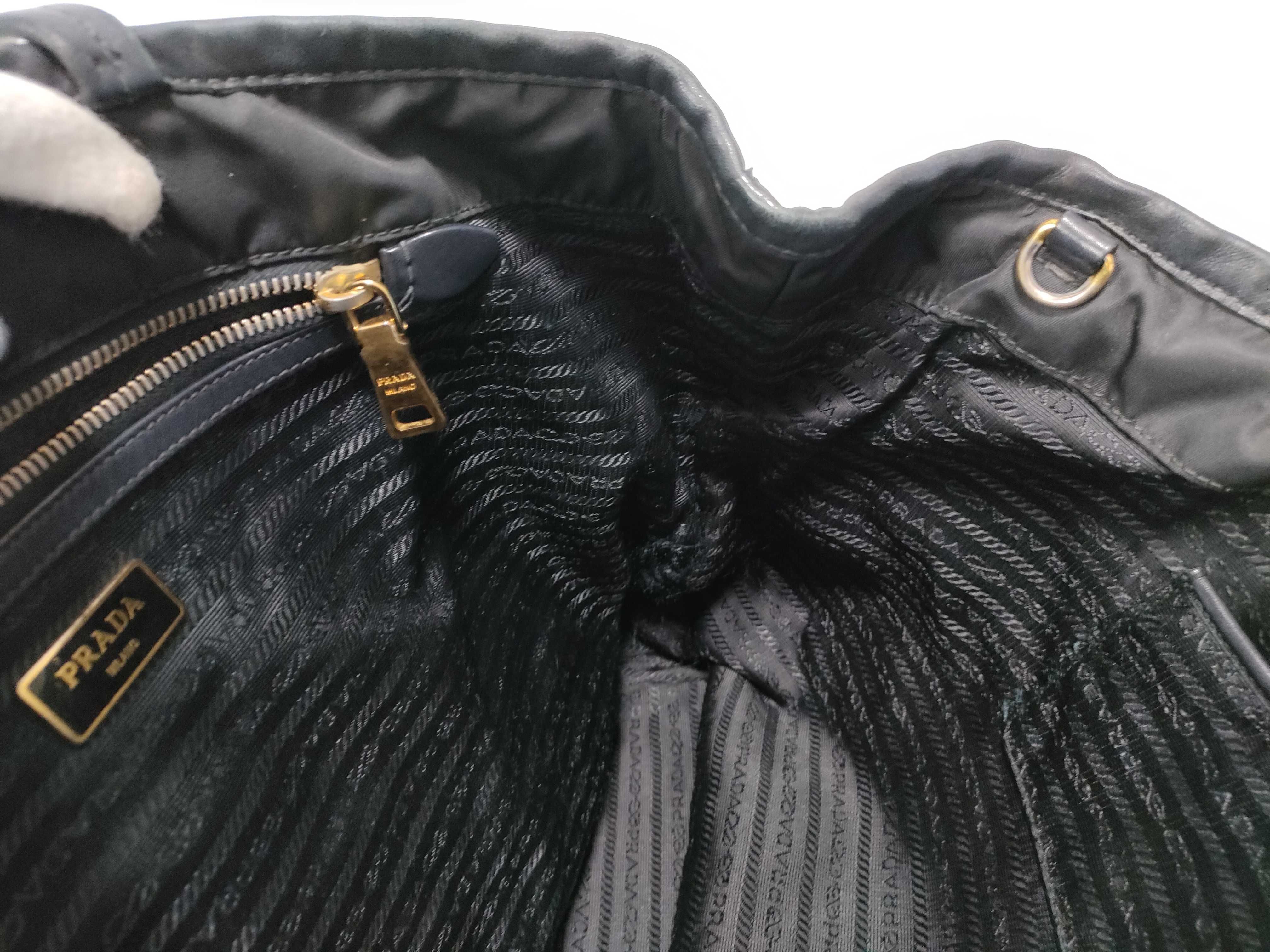 bag, nylon and leather, black handbag — view 13
