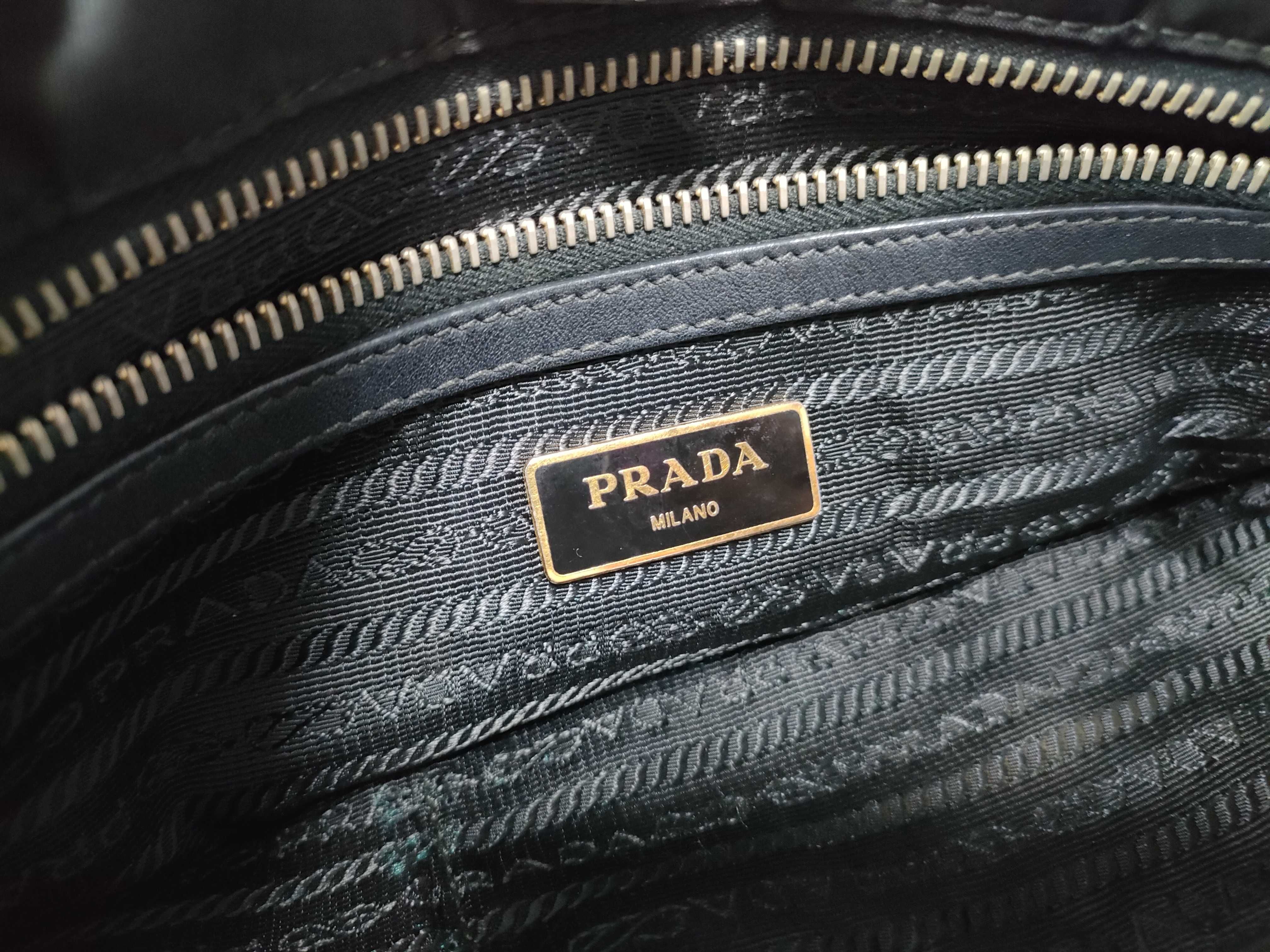 bag, nylon and leather, black handbag — view 15
