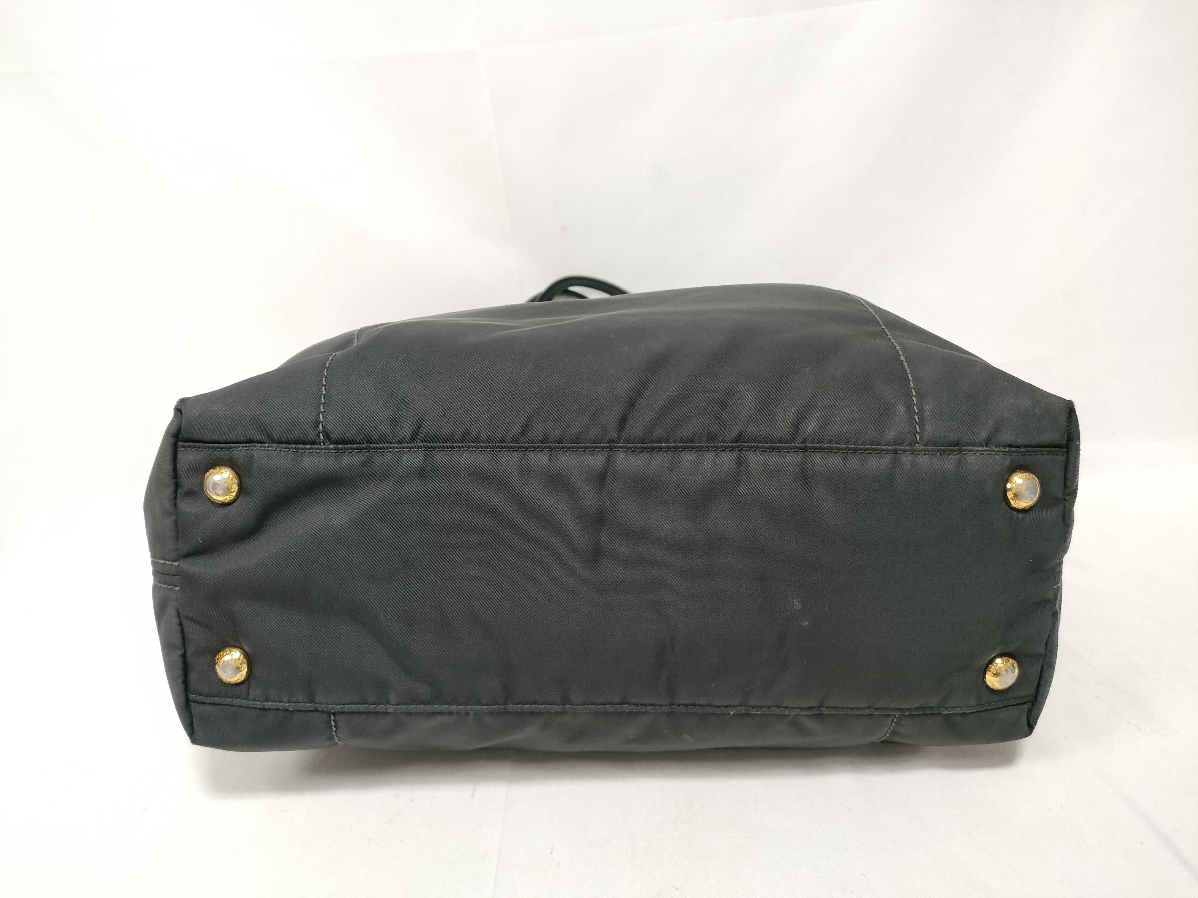 bag, nylon and leather, black handbag — view 3
