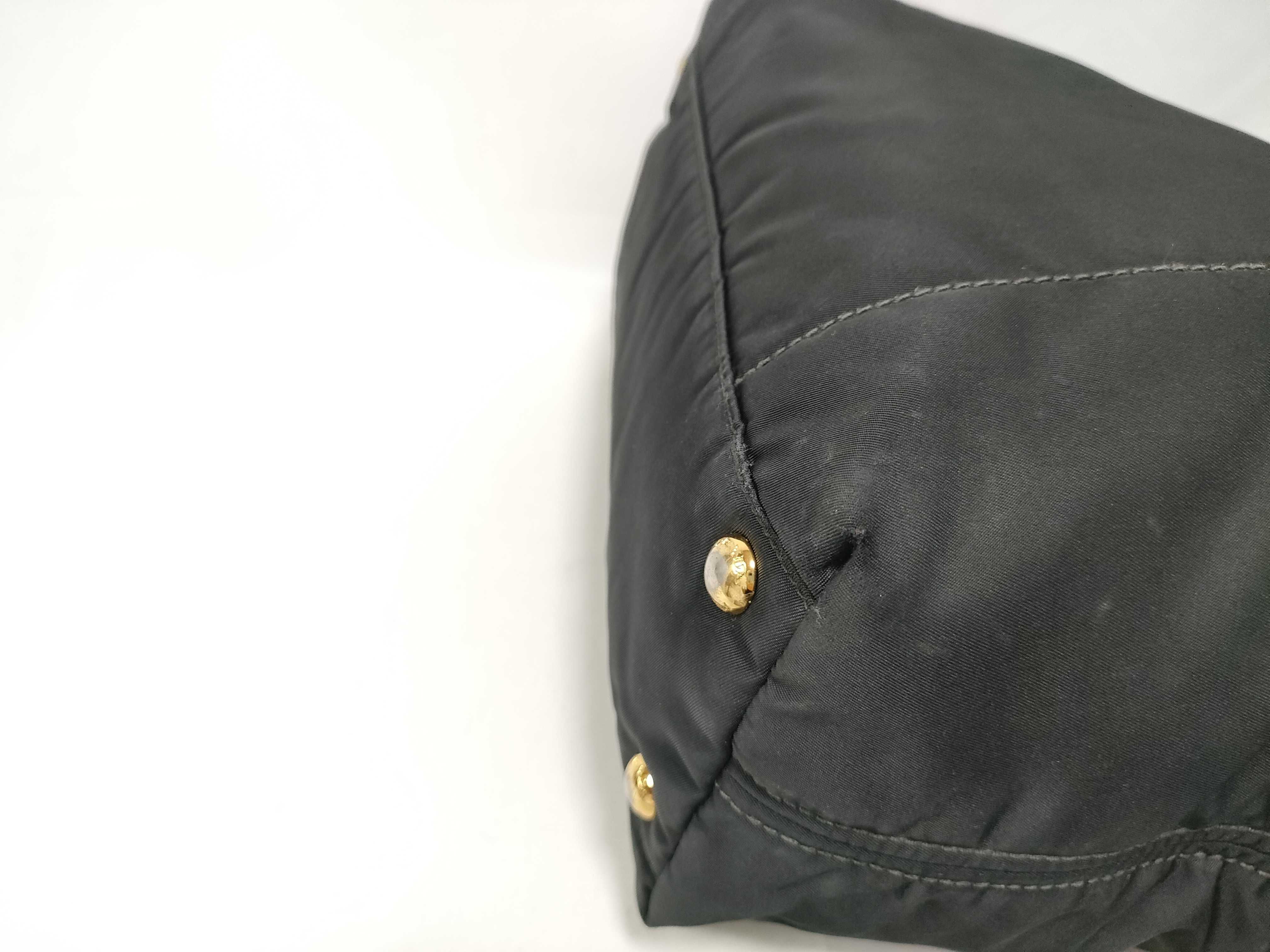 bag, nylon and leather, black handbag — view 5