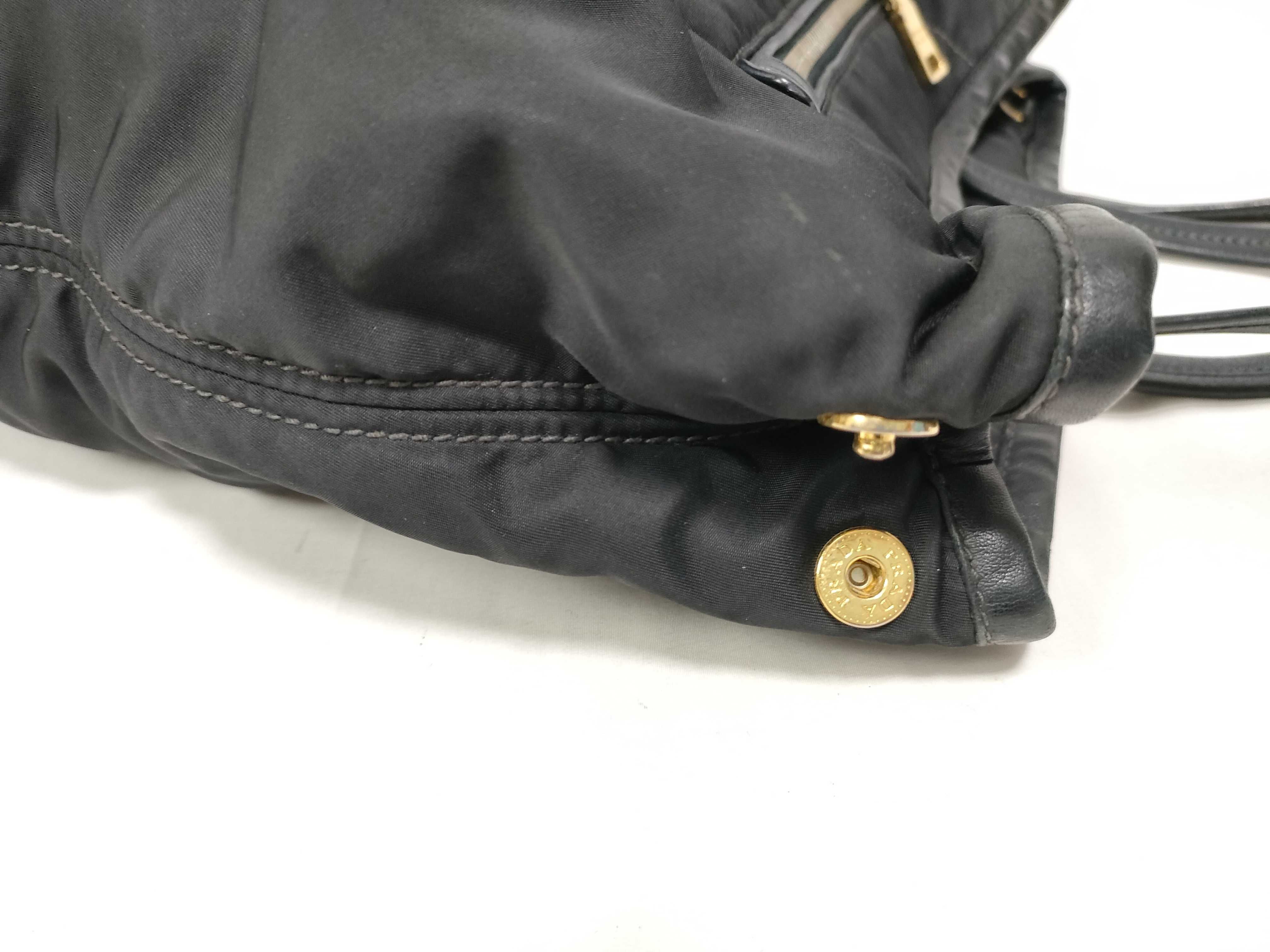 bag, nylon and leather, black handbag — view 6