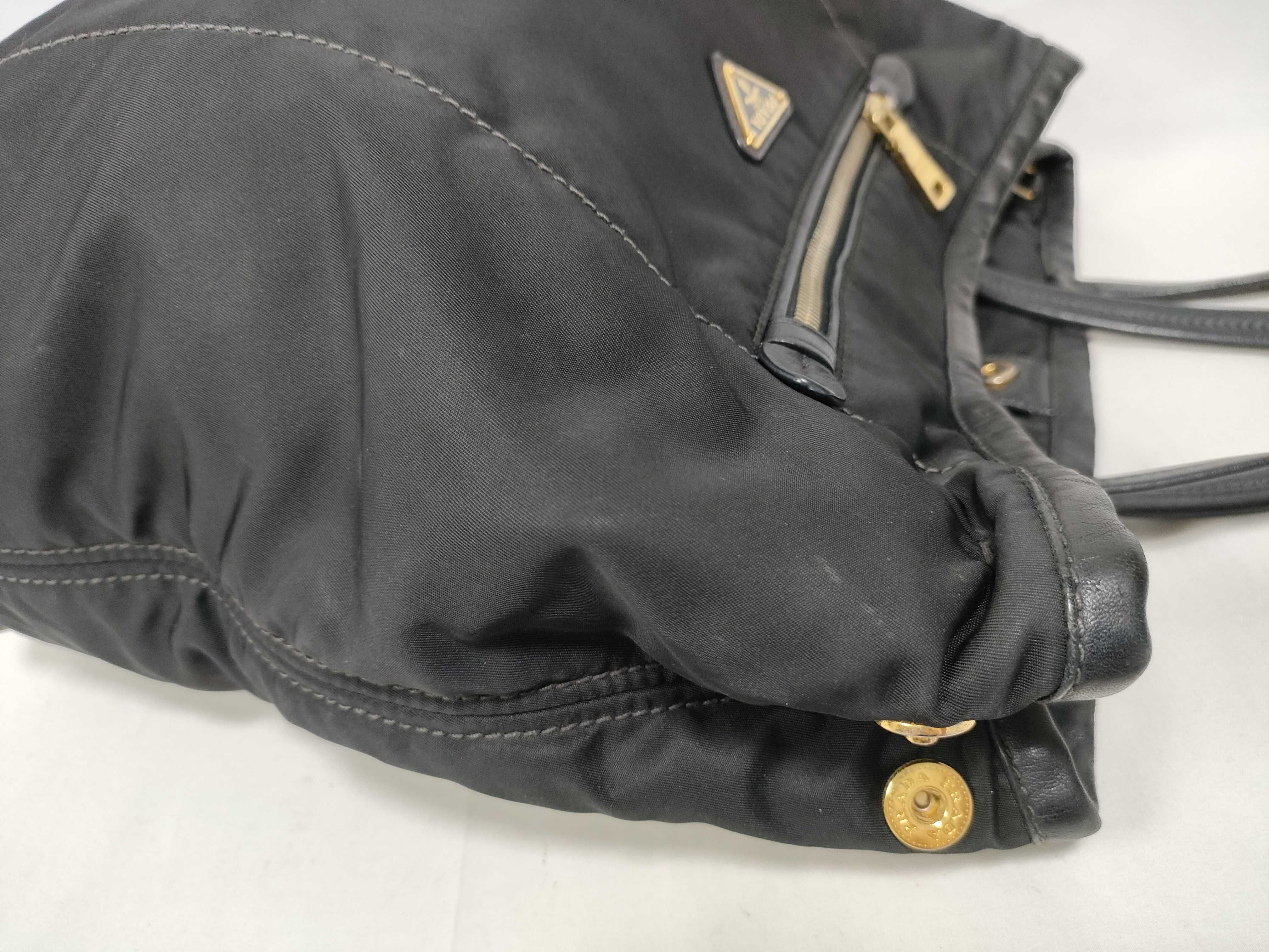bag, nylon and leather, black handbag — view 7
