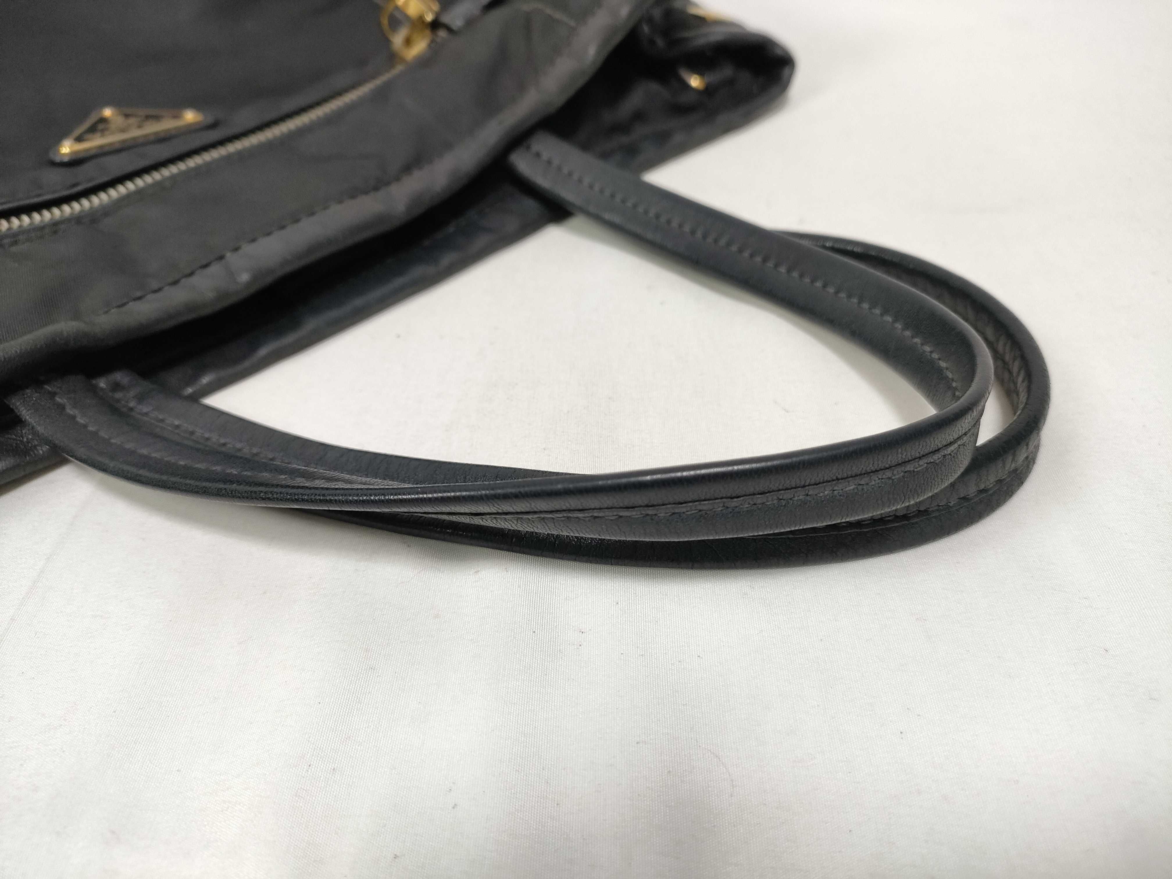bag, nylon and leather, black handbag — view 8