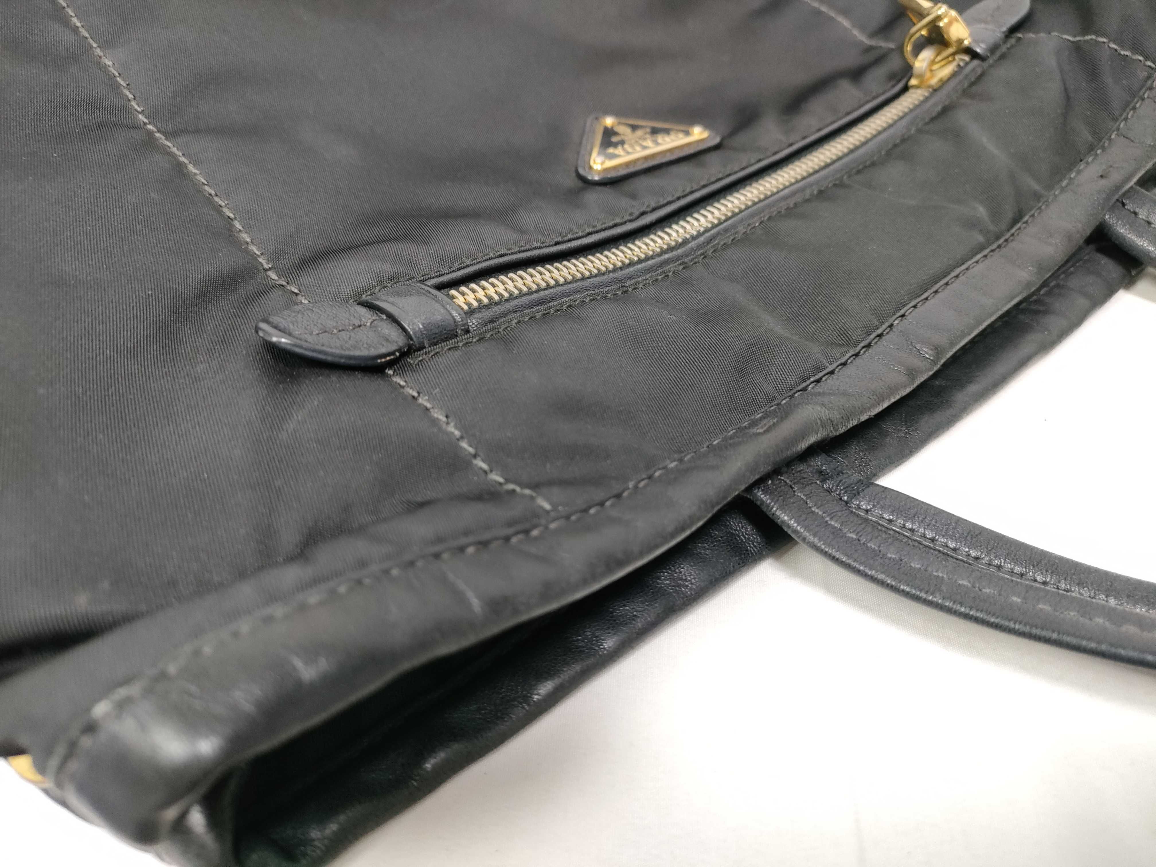 bag, nylon and leather, black handbag — view 10