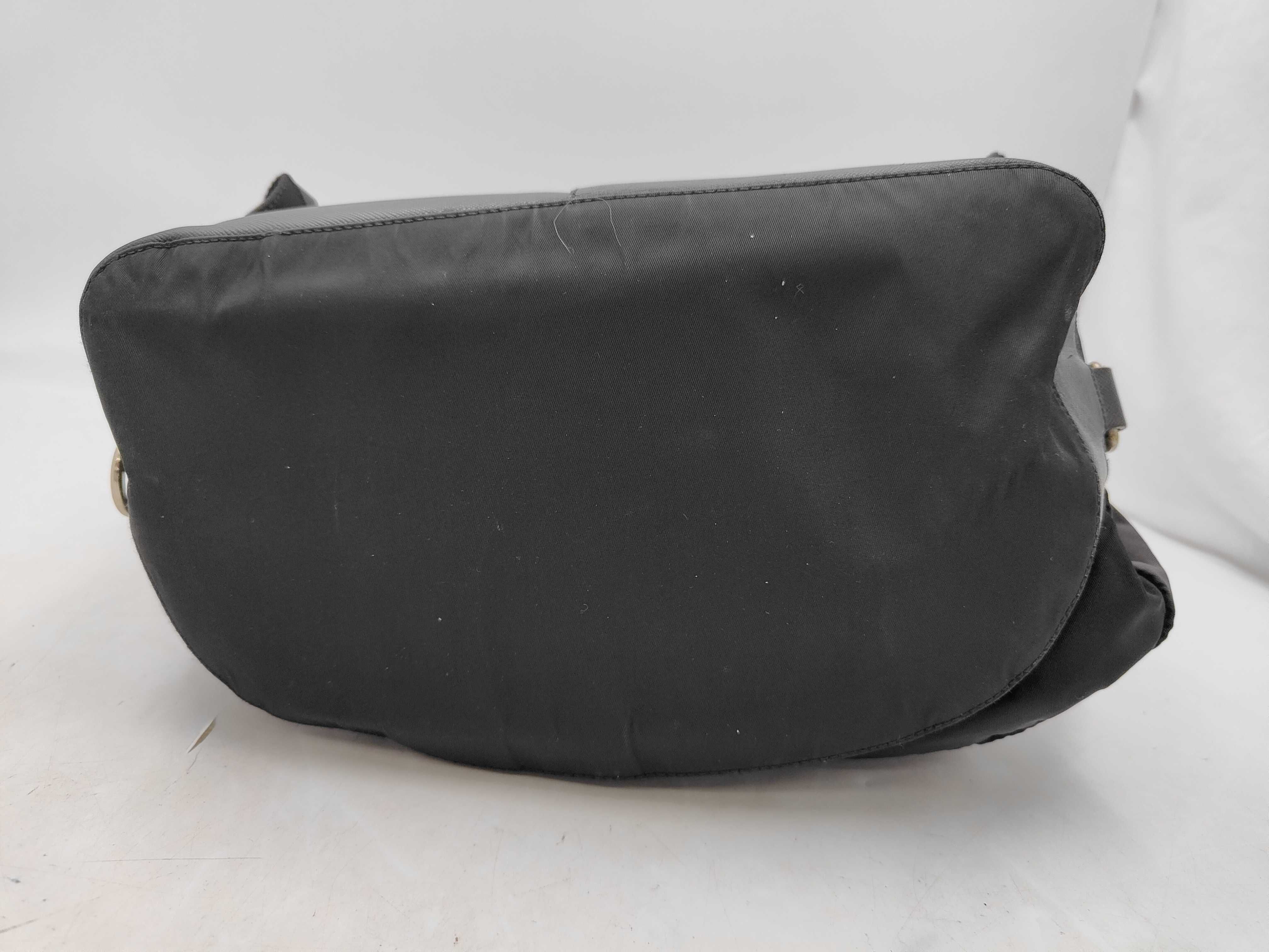 Nylon Prada Backpack with Triangle Plate, Nylon Leather, Black Backpack — view 7