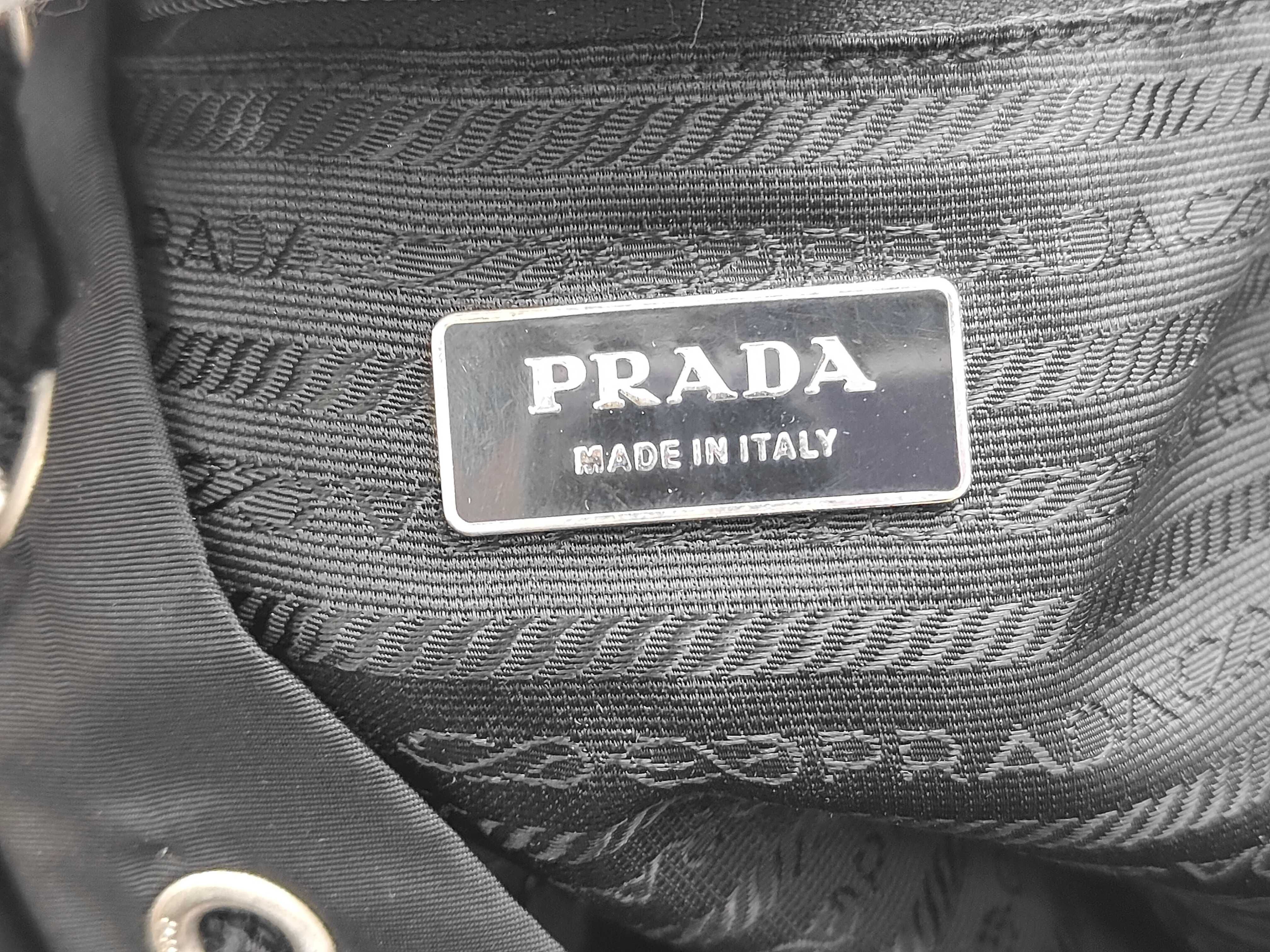 Nylon Prada Backpack with Triangle Plate, Nylon Leather, Black Backpack — view 10