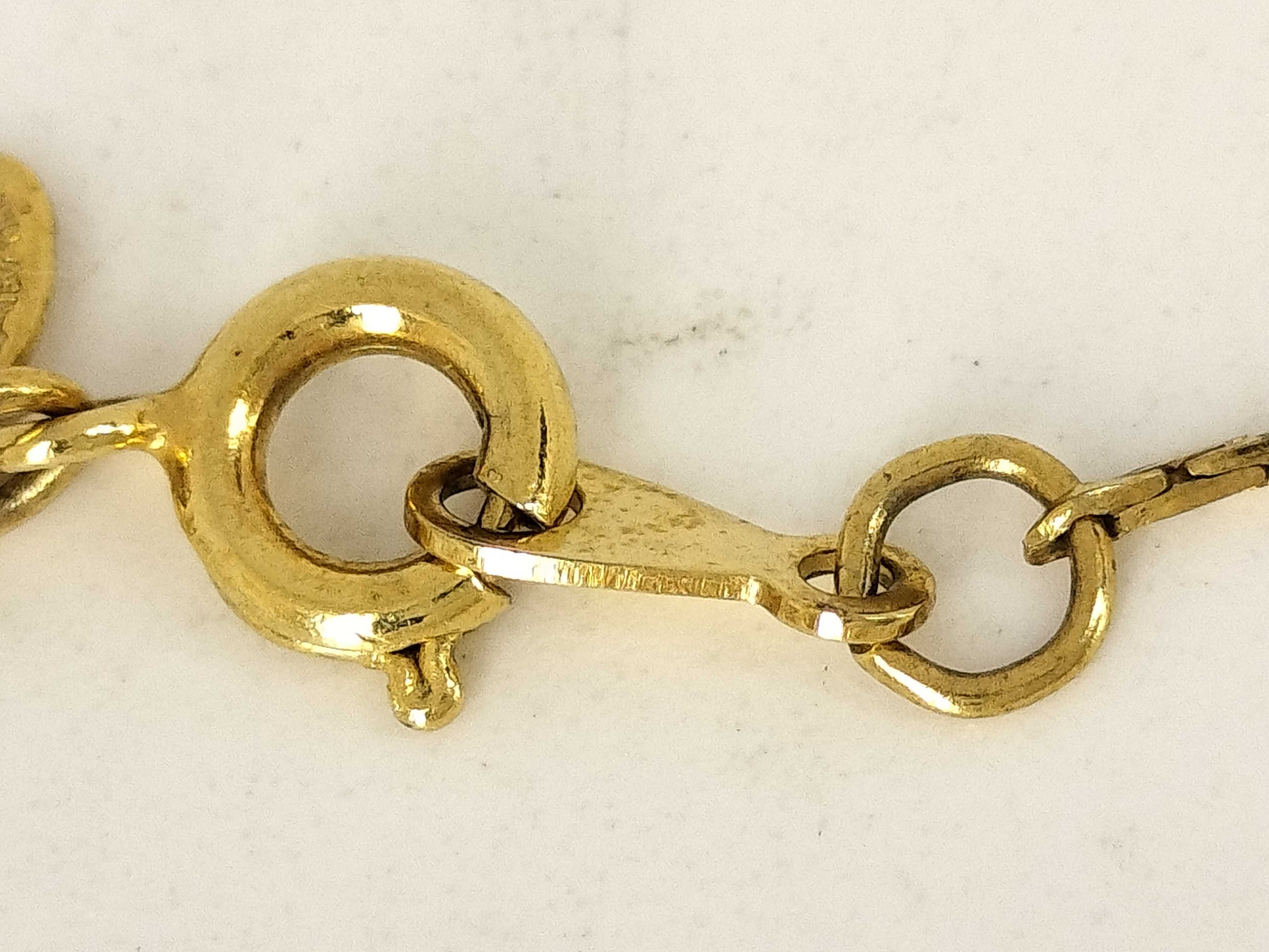 necklace, gold, vintage, with logo. — view 4