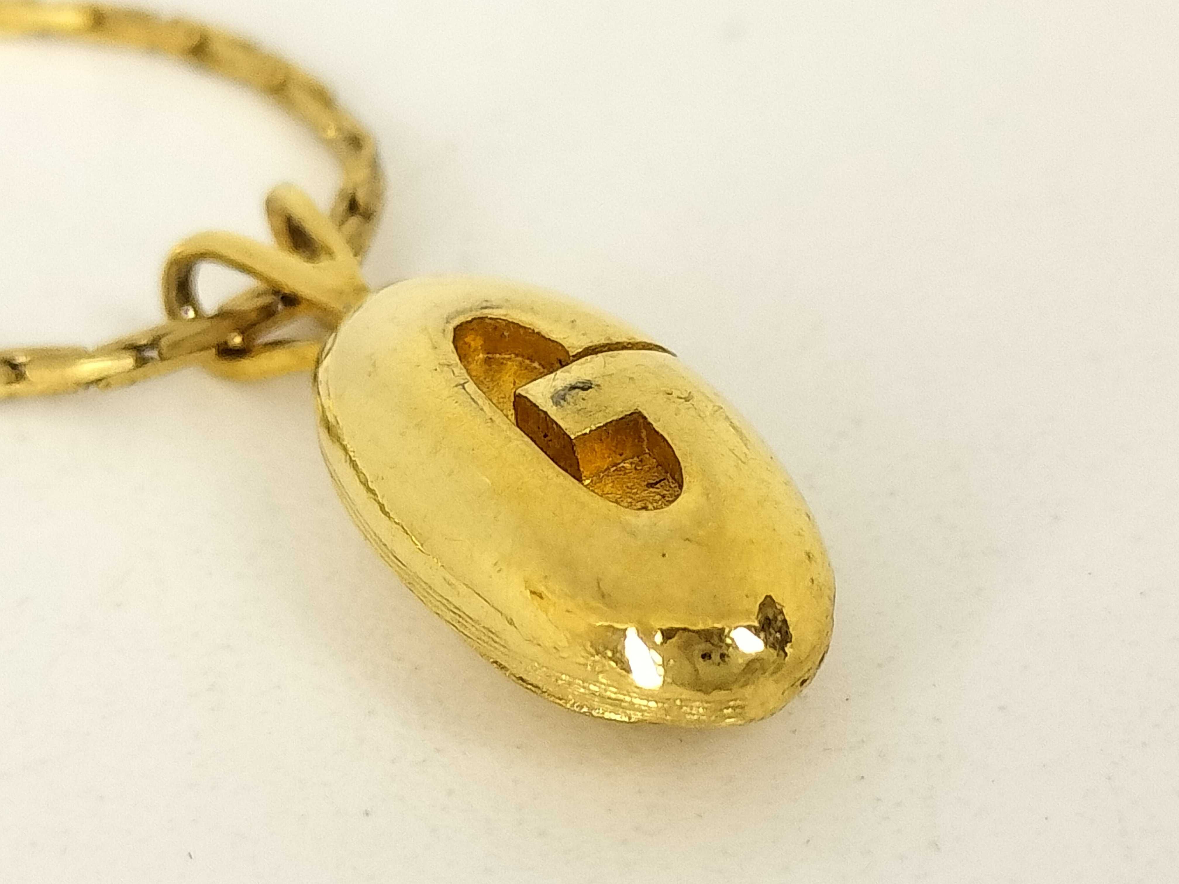 necklace, gold, vintage, with logo. — view 10