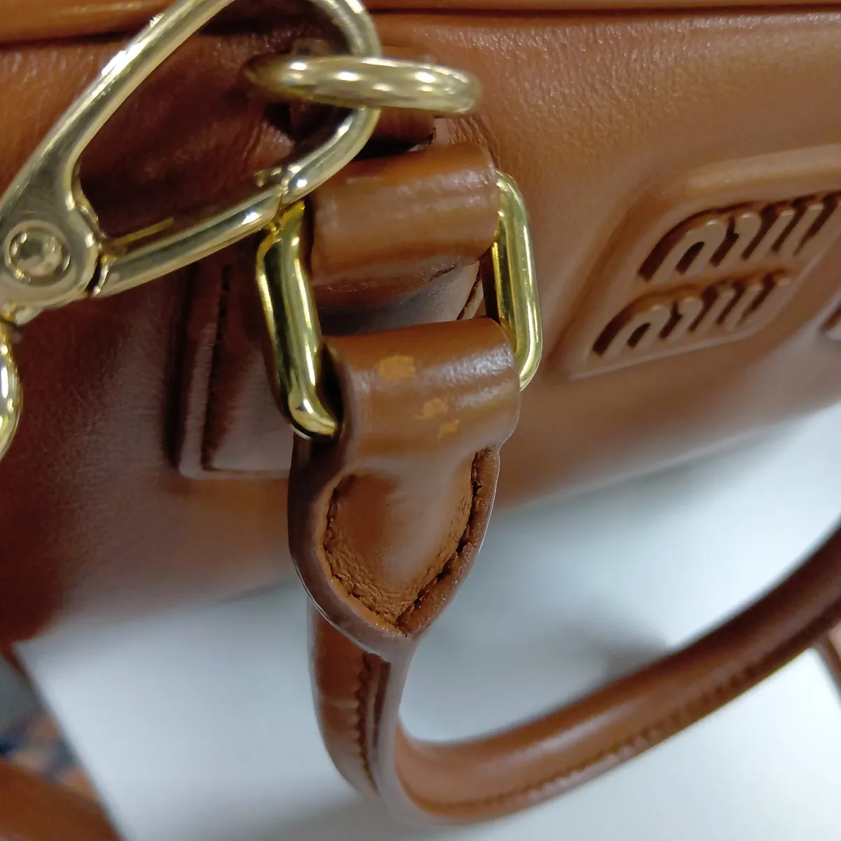 Arcadi Leather 2-Way Handbag, Brown 5BB142 — view 12