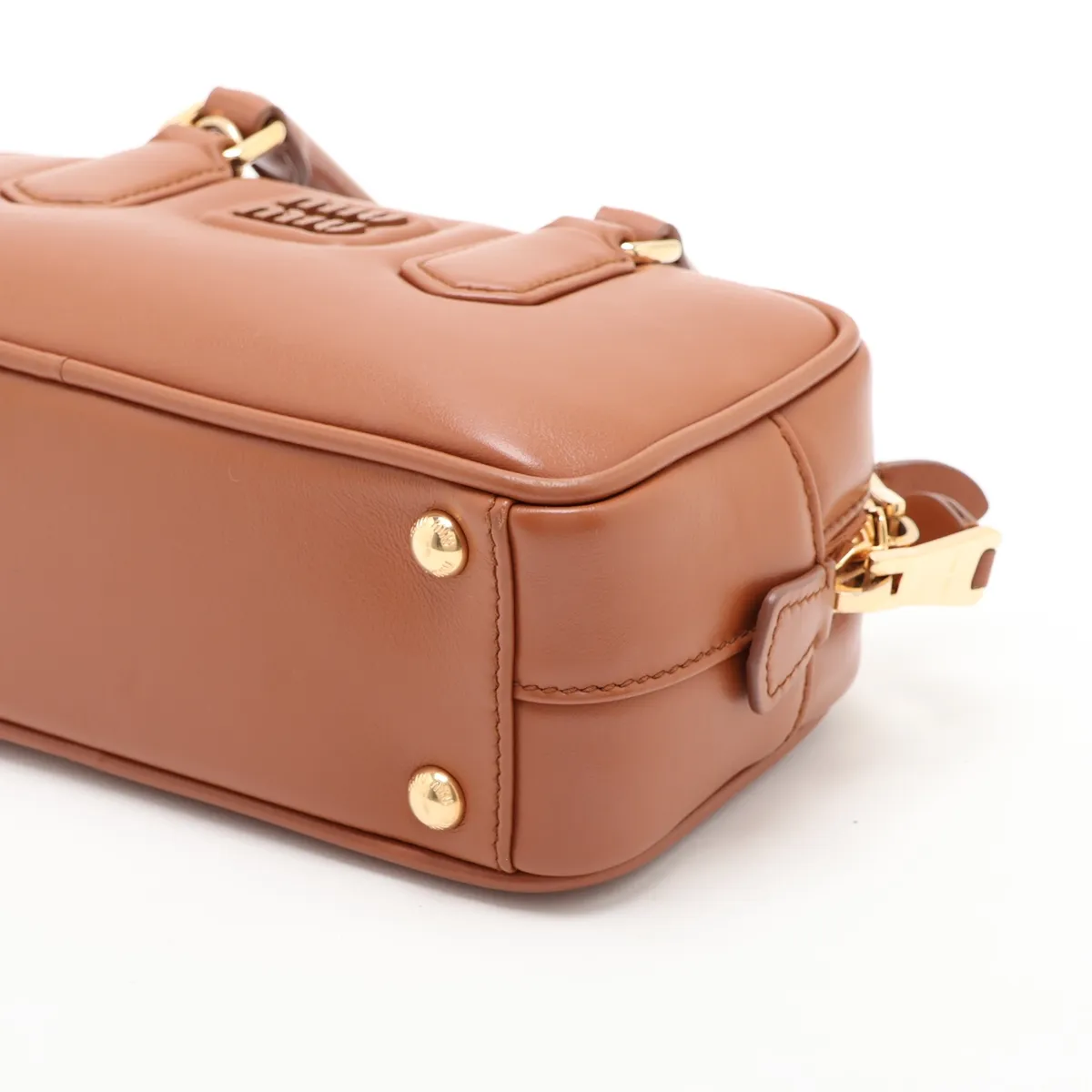 Arcadi Leather 2-Way Handbag, Brown 5BB142 — view 3