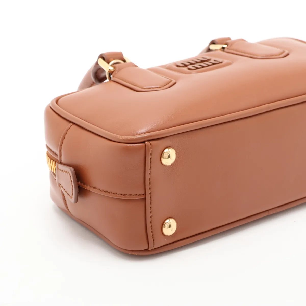 Arcadi Leather 2-Way Handbag, Brown 5BB142 — view 4