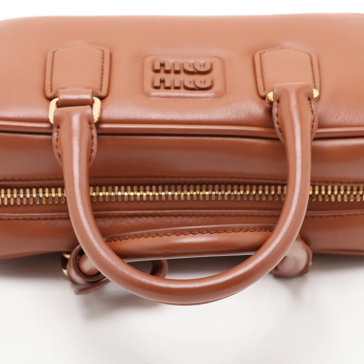 Arcadi Leather 2-Way Handbag, Brown 5BB142 — view 5