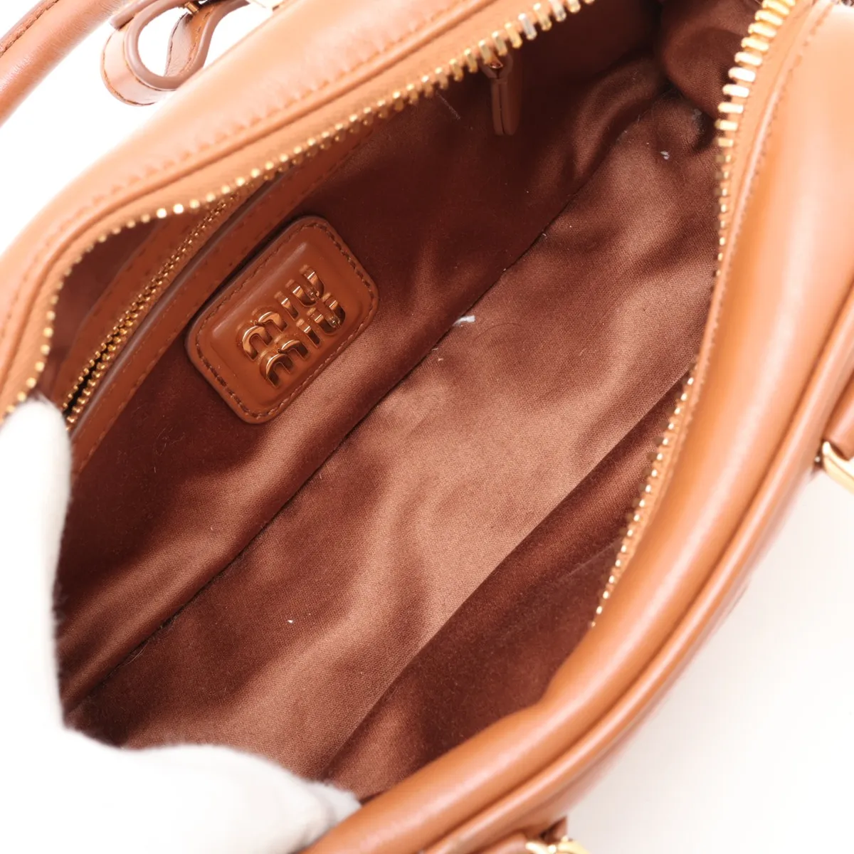 Arcadi Leather 2-Way Handbag, Brown 5BB142 — view 8