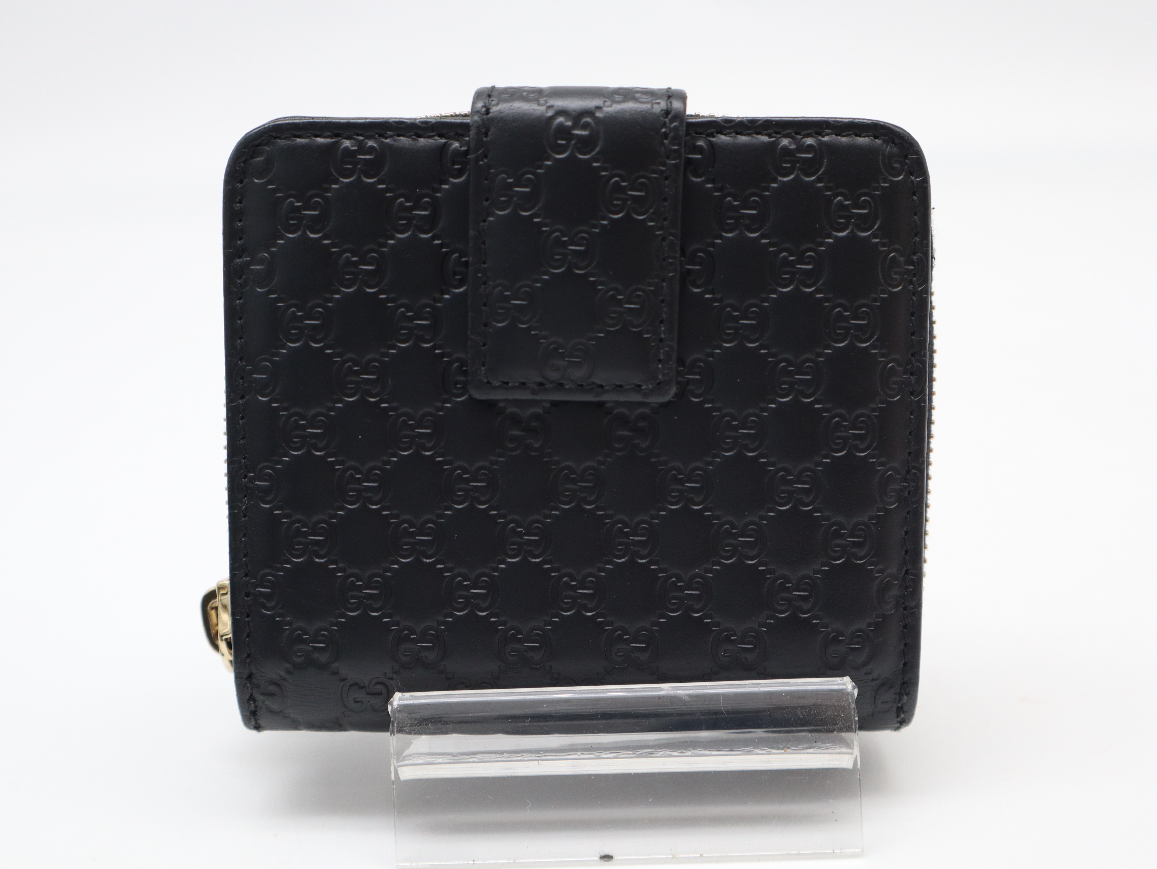449395 Microguccissima Compact Wallet, Black, with Box and Dust Bag. — view 2