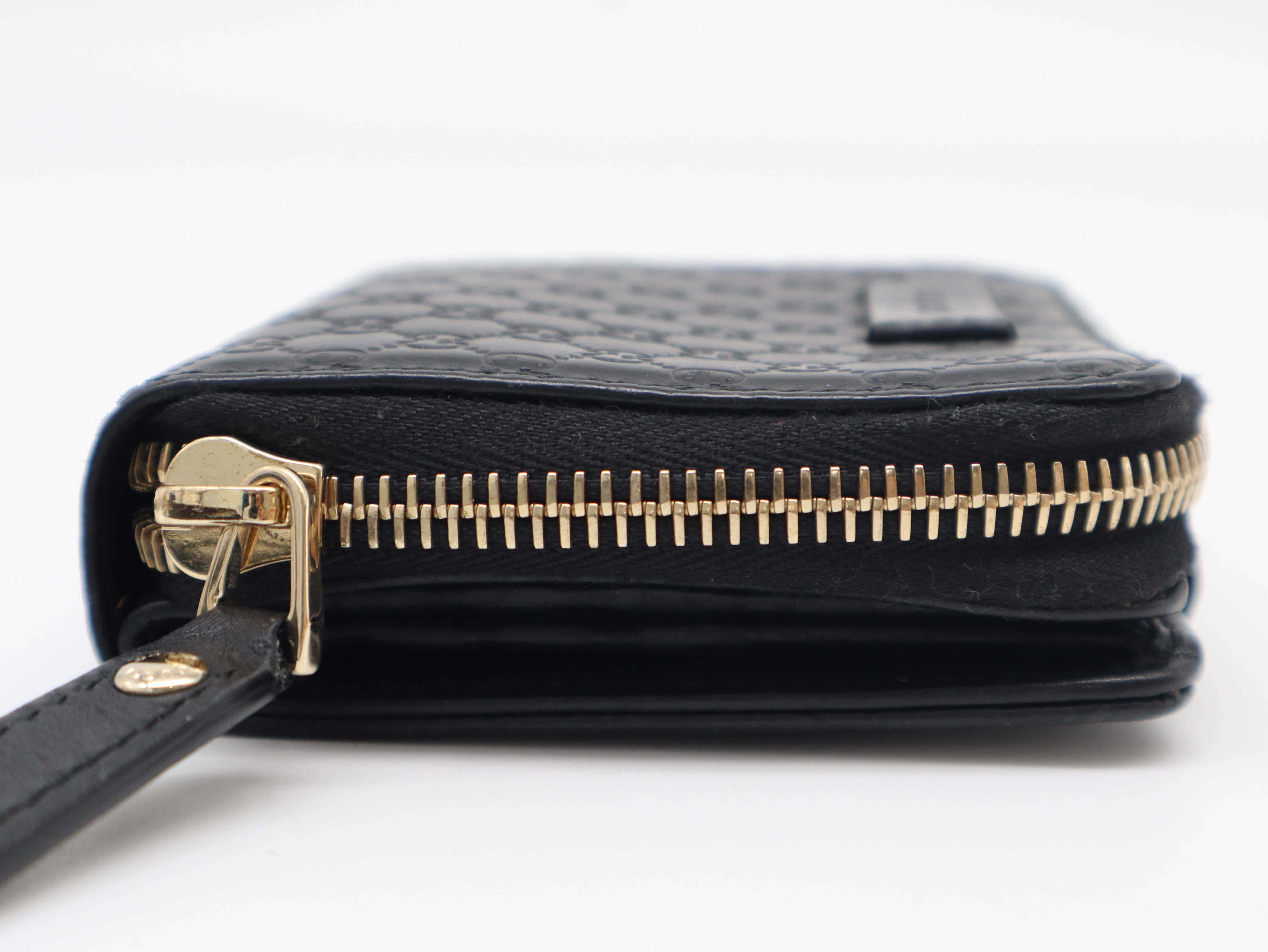 449395 Microguccissima Compact Wallet, Black, with Box and Dust Bag. — view 6
