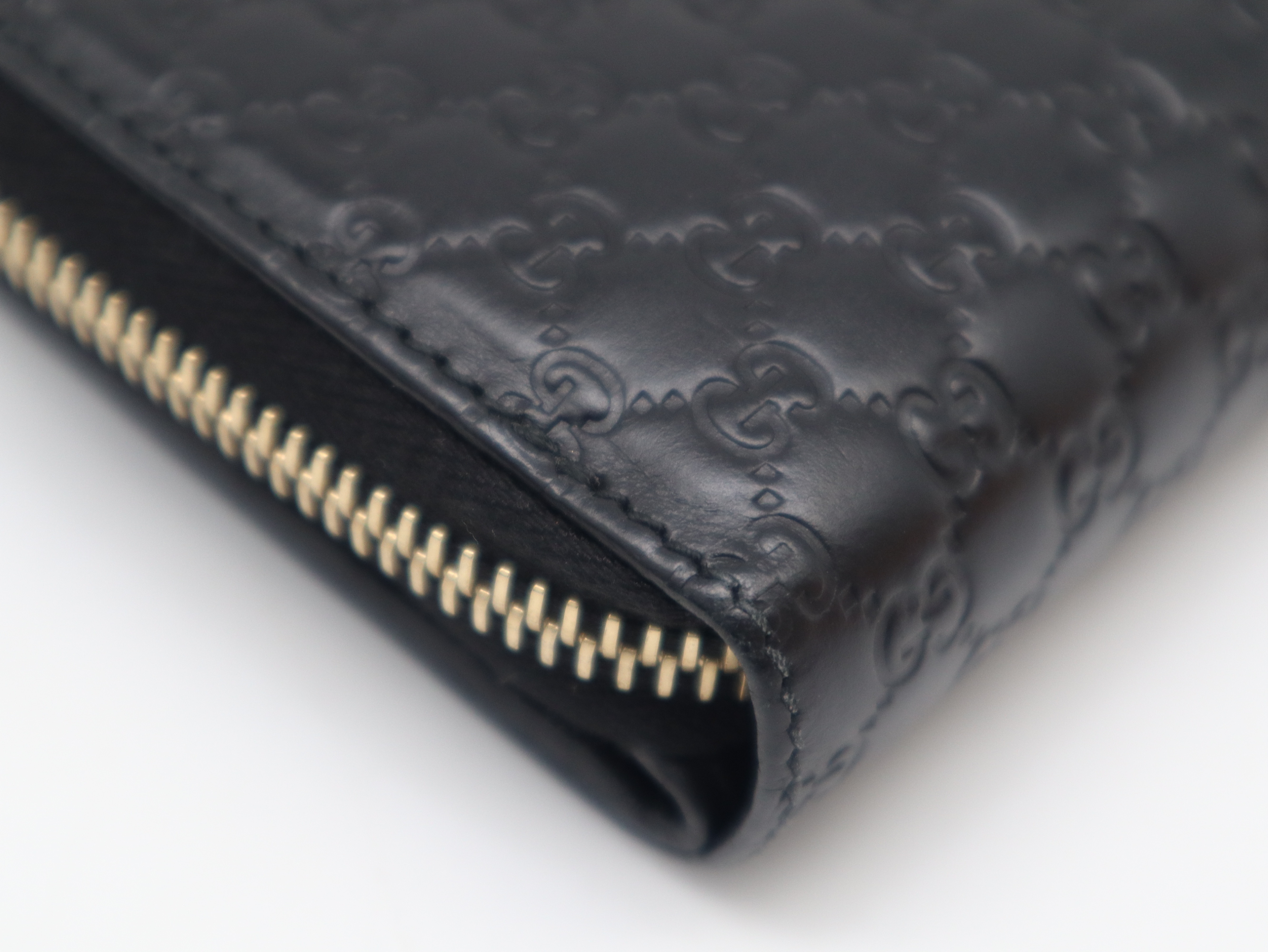 449395 Microguccissima Compact Wallet, Black, with Box and Dust Bag. — view 7