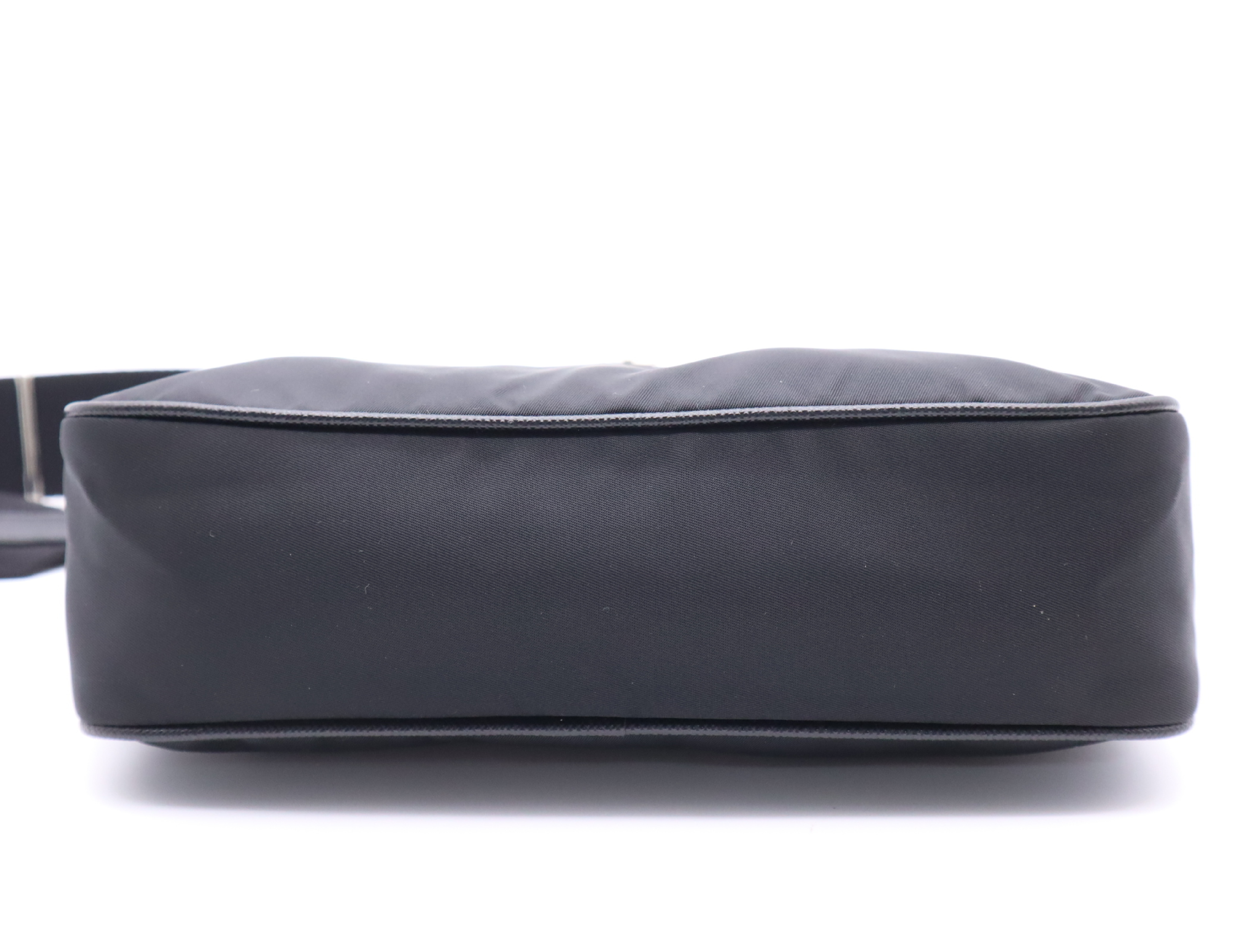 Nylon Re-Edition 2005 Shoulder Bag, Black, with 2 Shoulder Straps, Clochette, and Pouch. — view 4