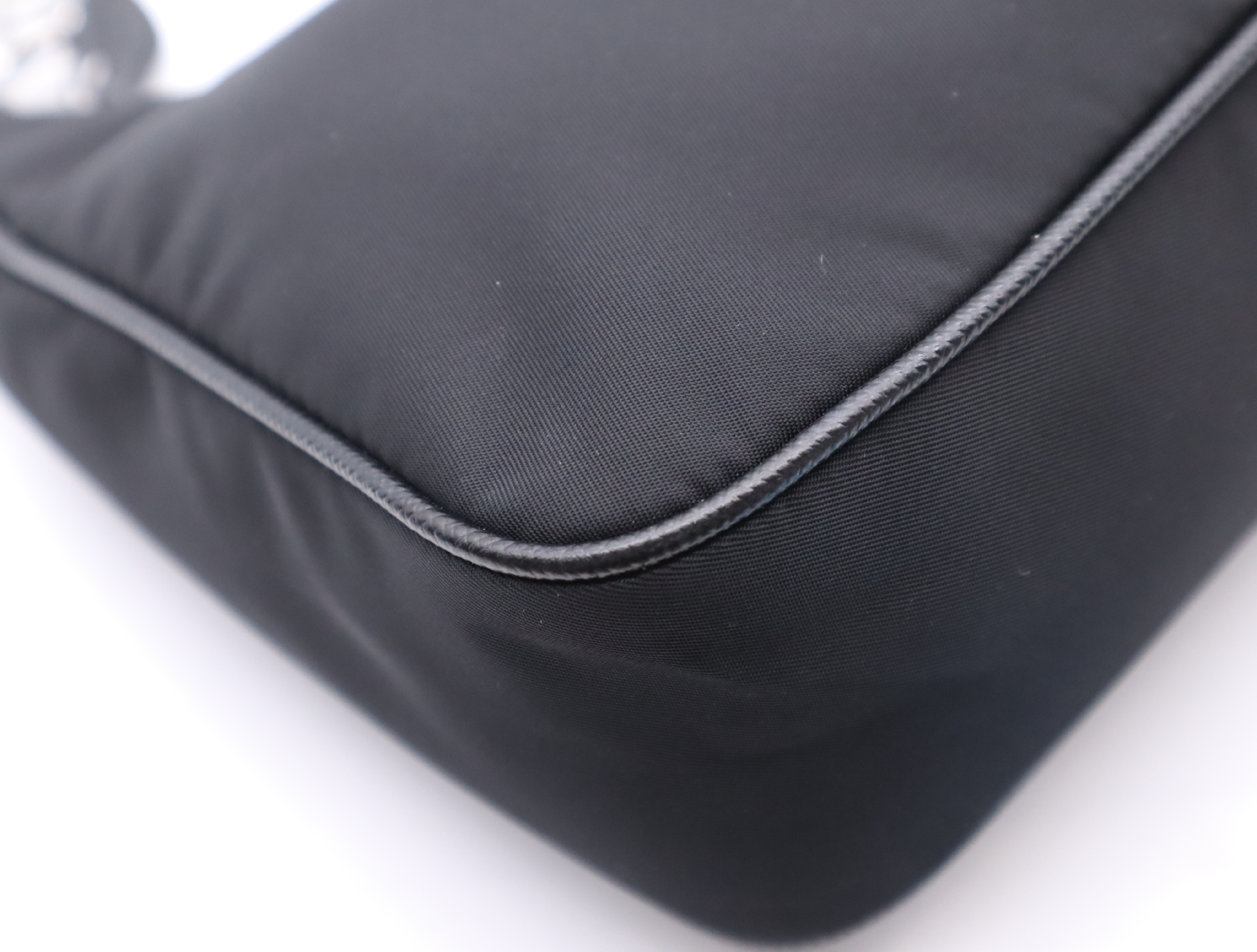 Nylon Re-Edition 2005 Shoulder Bag, Black, with 2 Shoulder Straps, Clochette, and Pouch. — view 6